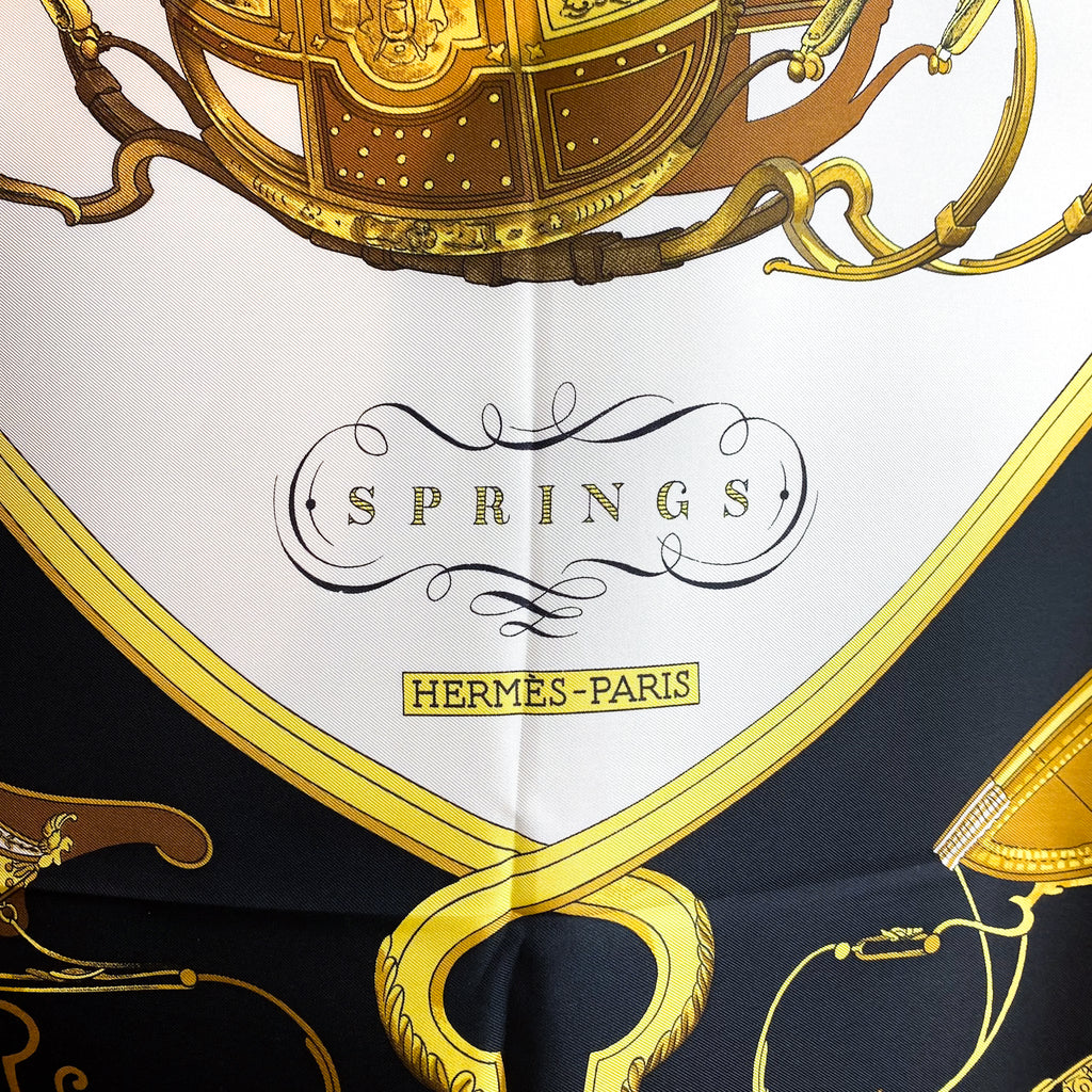 Brand New Boxed Hermes Springs Vintage Silk Scarf