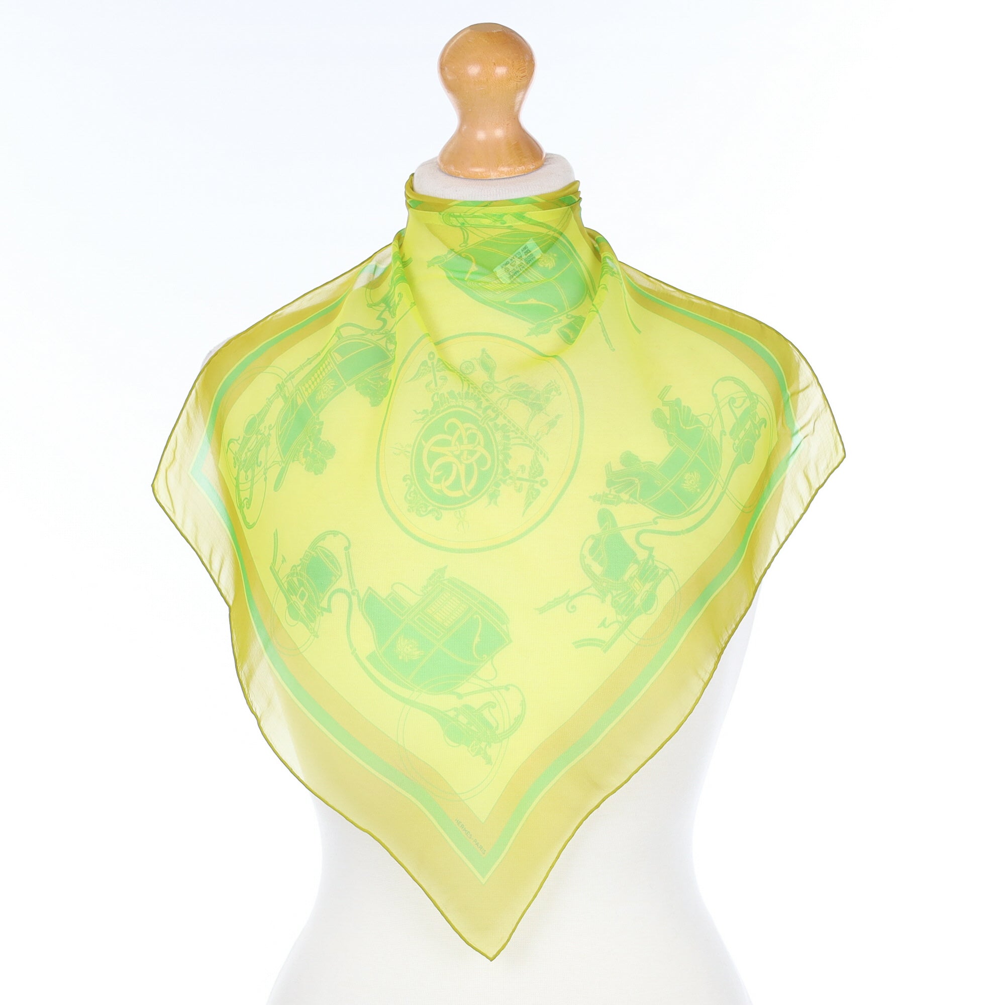 Hermès Ex-Libris Mousseline 42 Silk Scarf