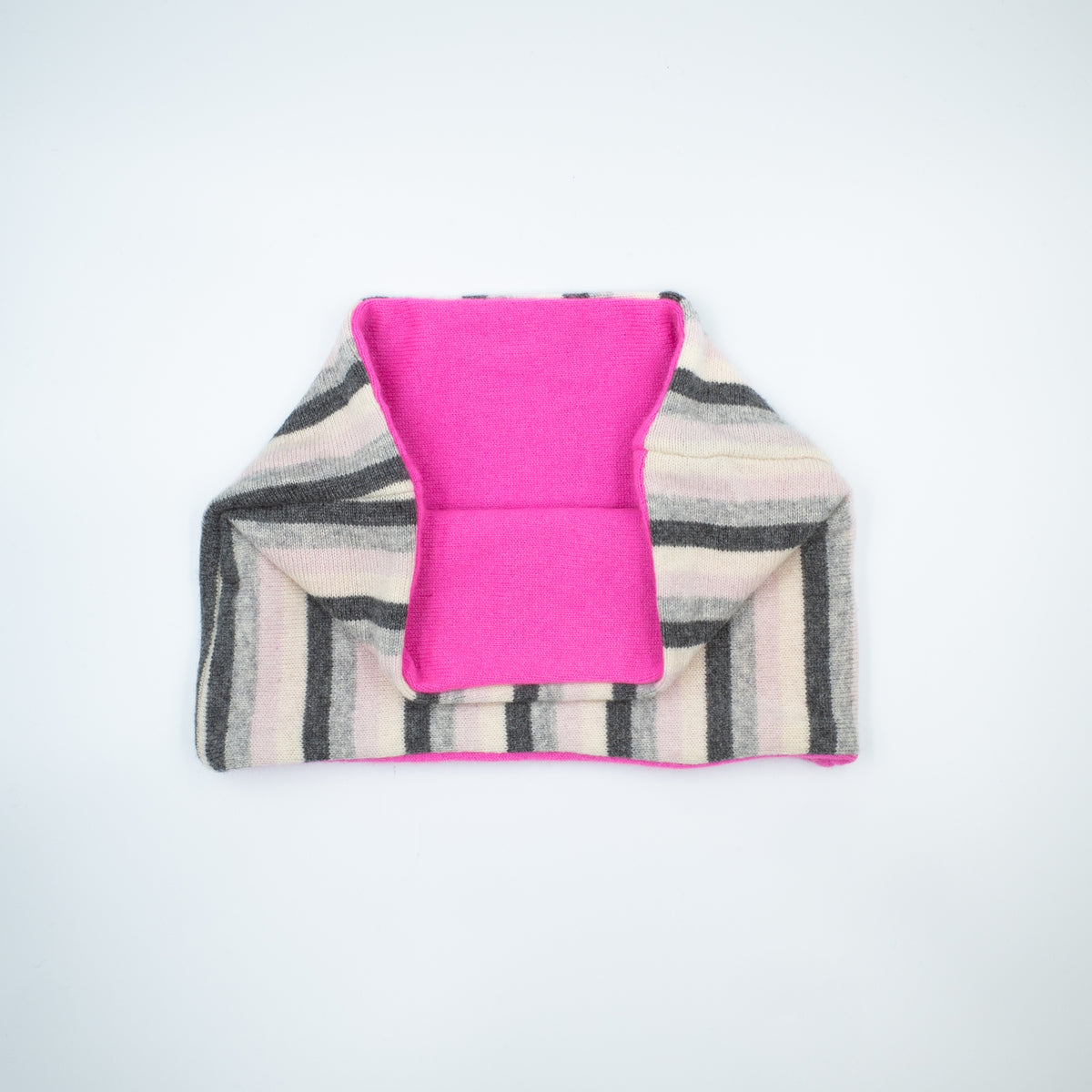 Fluorescent Pink and Grey Stripe Neck Warmer