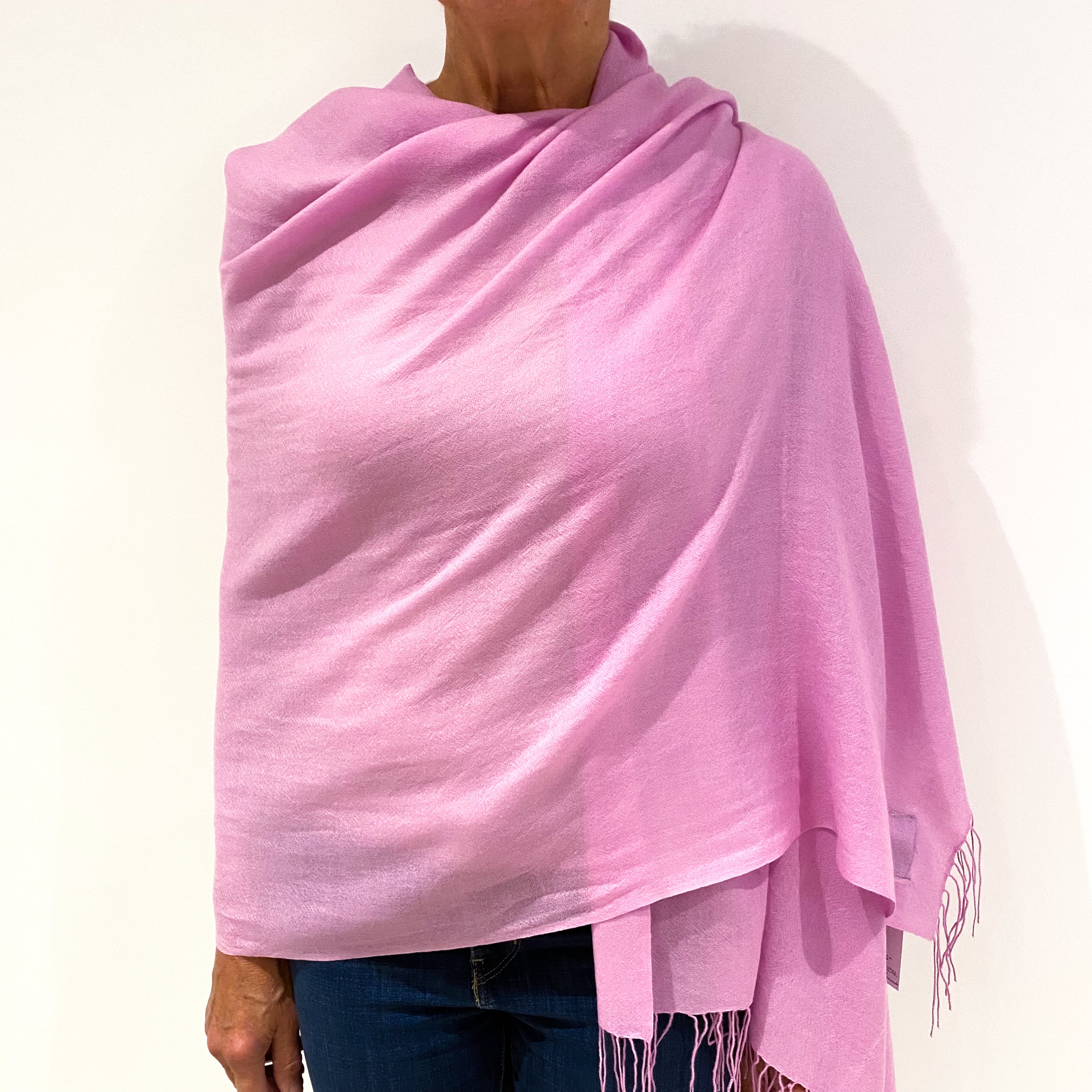 Brand New Mauve Pink Cashmere Pashmina Scarf