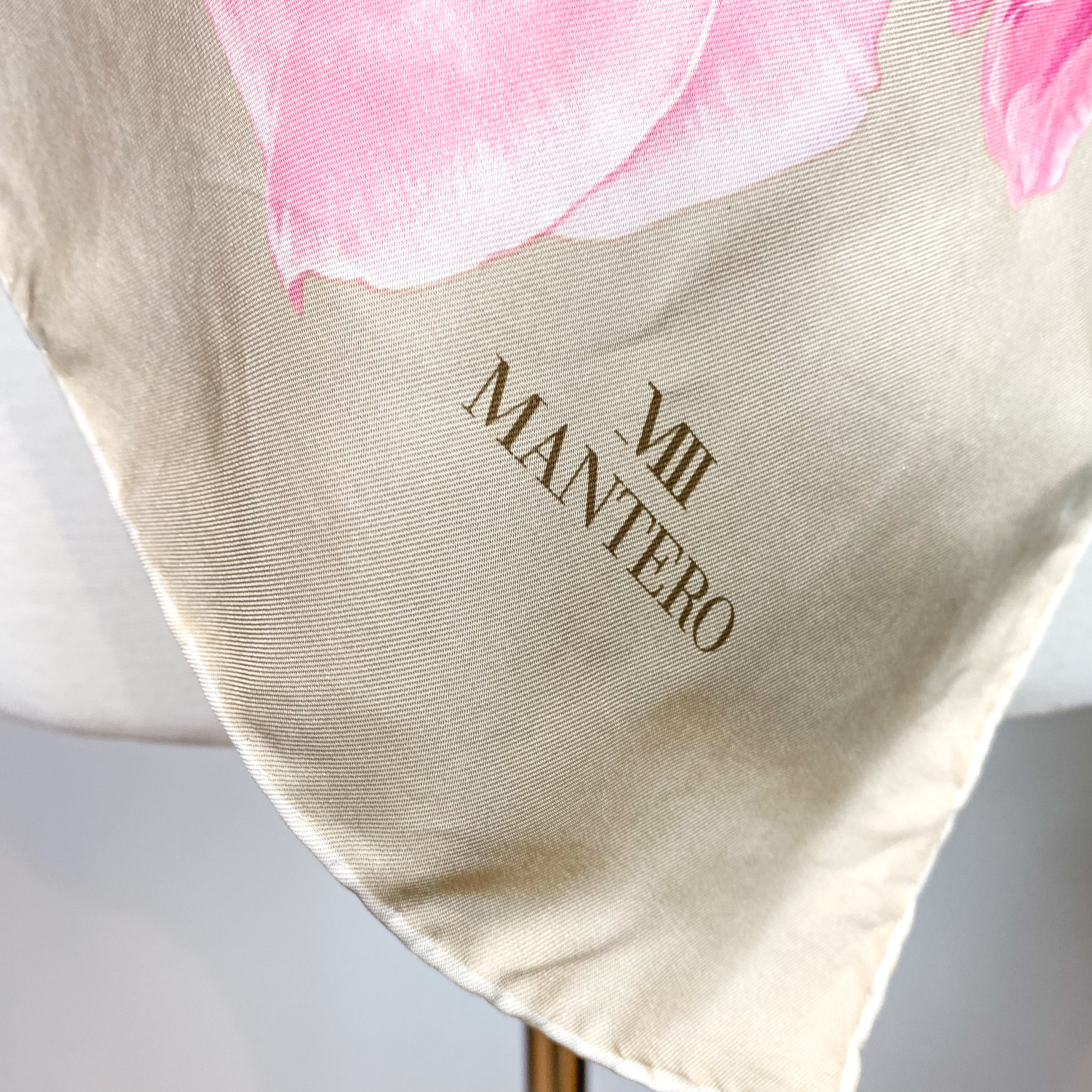 Mantero Floral Design Italian Silk Scarf