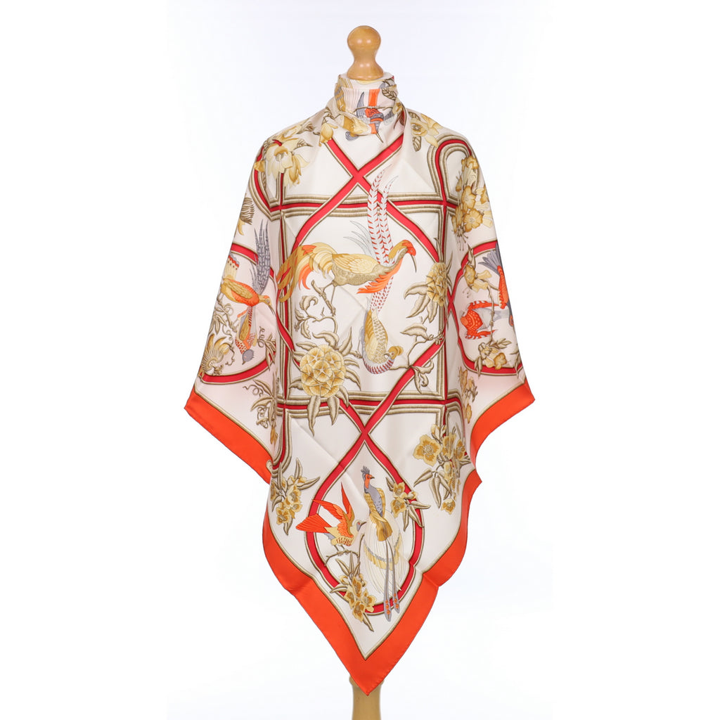 Boxed Hermès Caraïbes Silk Scarf