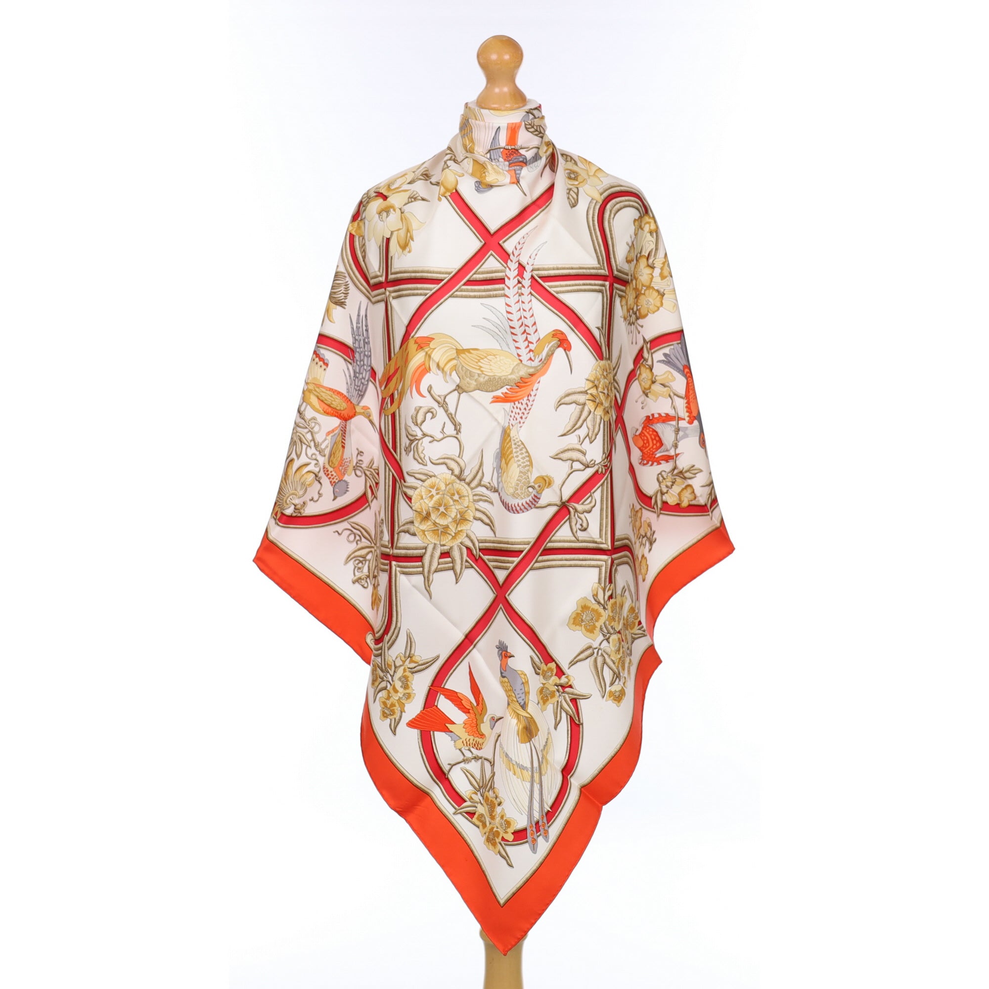 Boxed Hermès Caraïbes Silk Scarf
