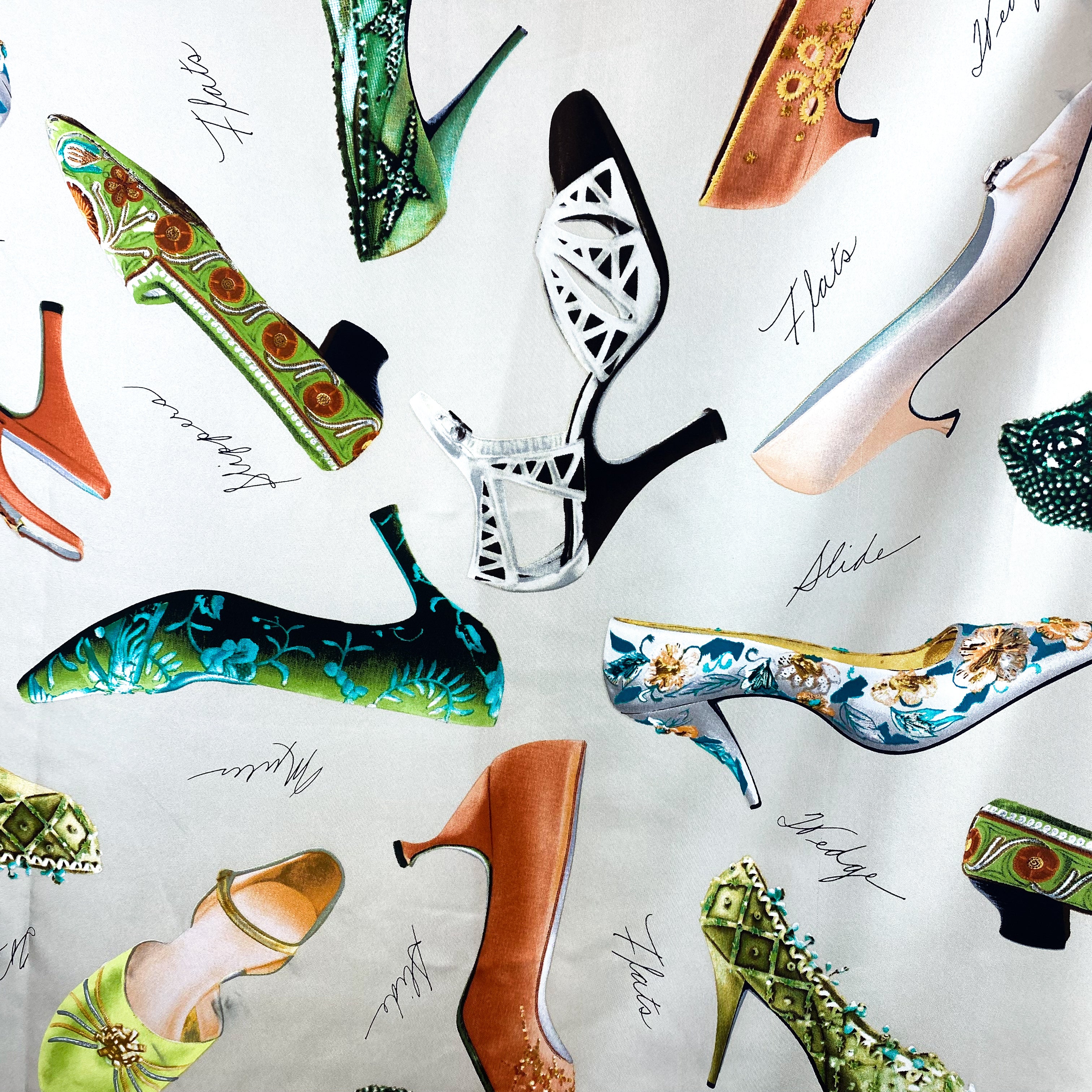 Shoe Pattern Silk Twill Scarf