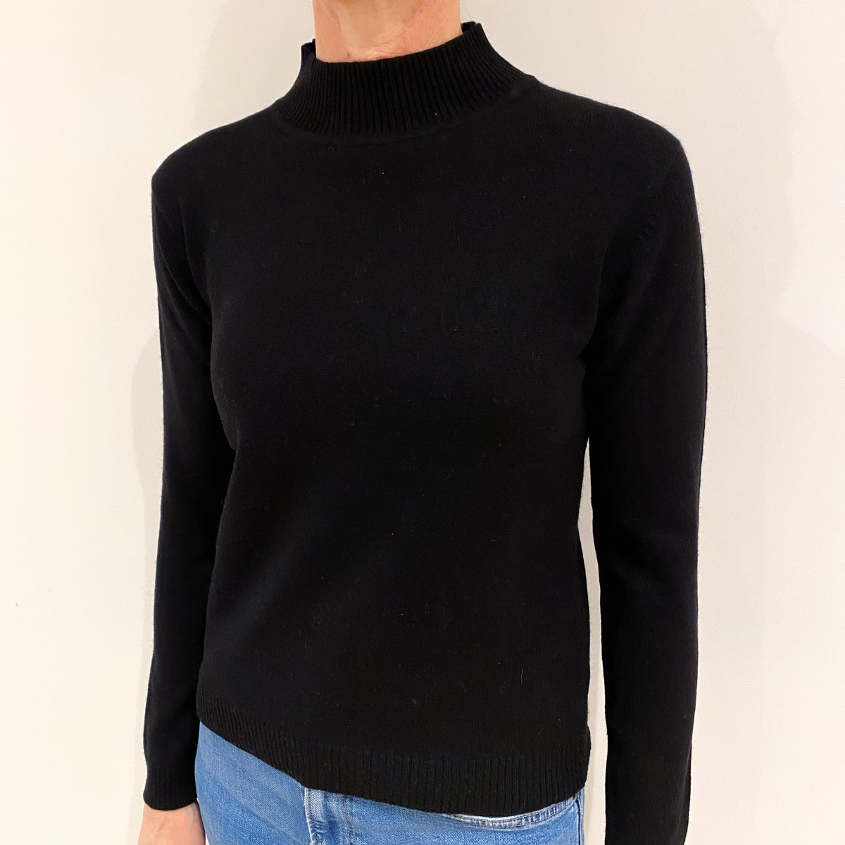 Black Cashmere Turtle Neck Jumper Small