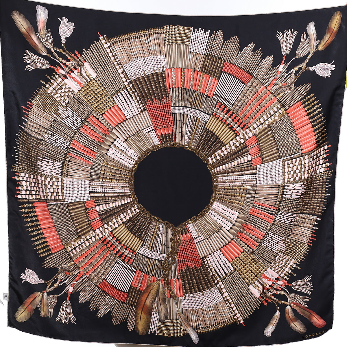 Longchamp Bead Pattern Silk Scarf