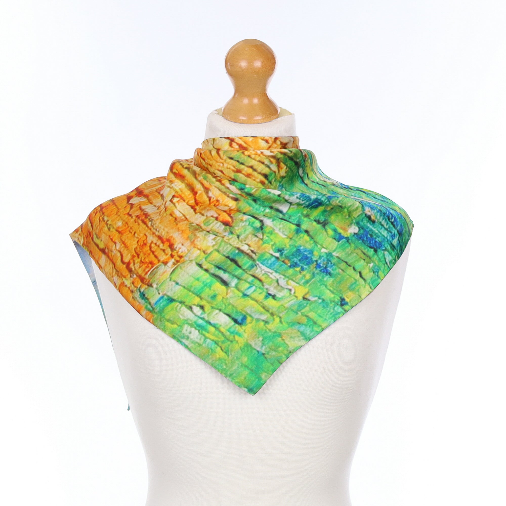 Triangular Painted House Silk Scarf