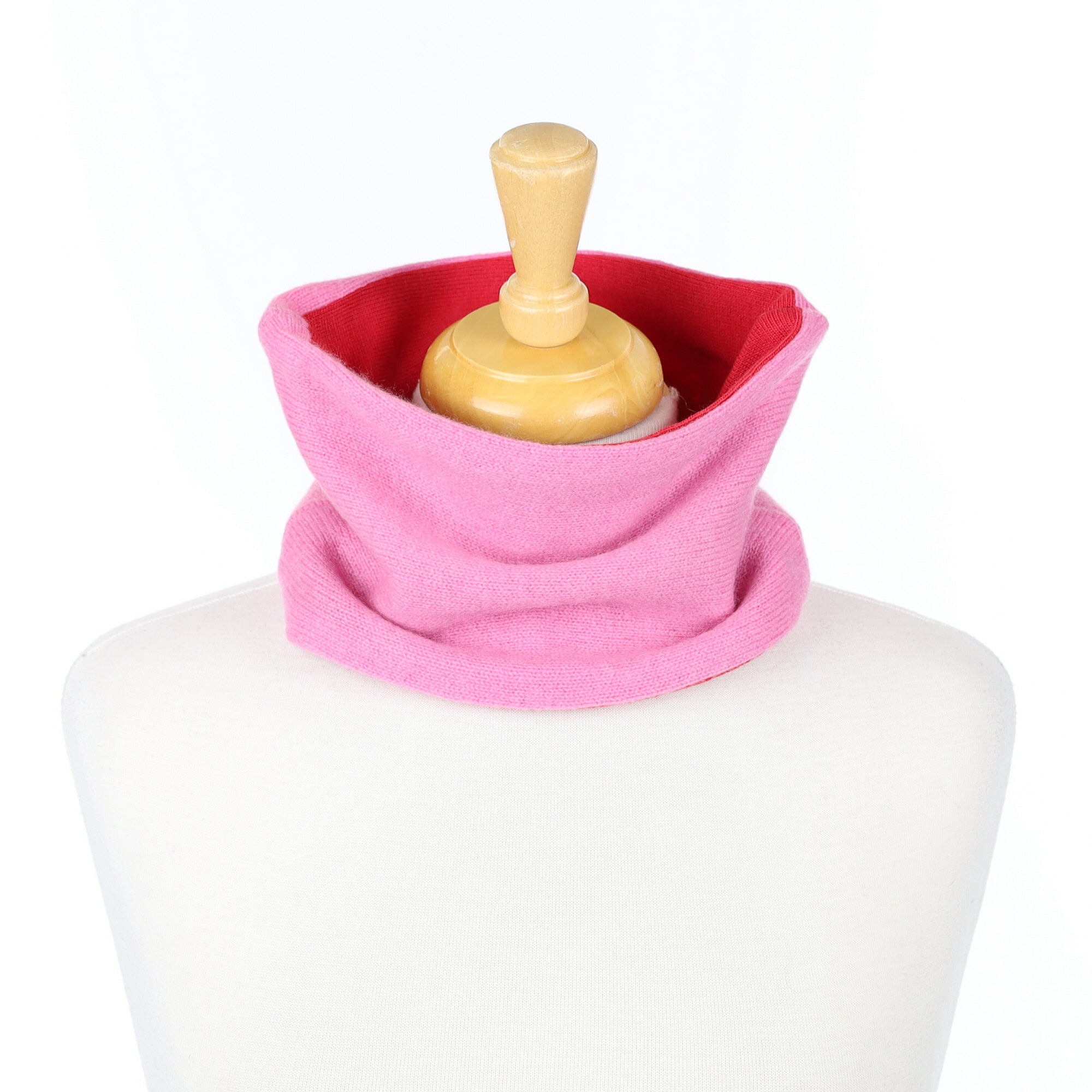 Bubblegum Pink and Red Neck Warmer