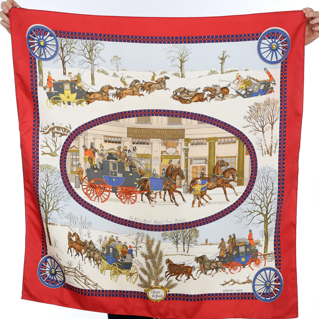 Hermès L’hiver En Poste Silk Scarf