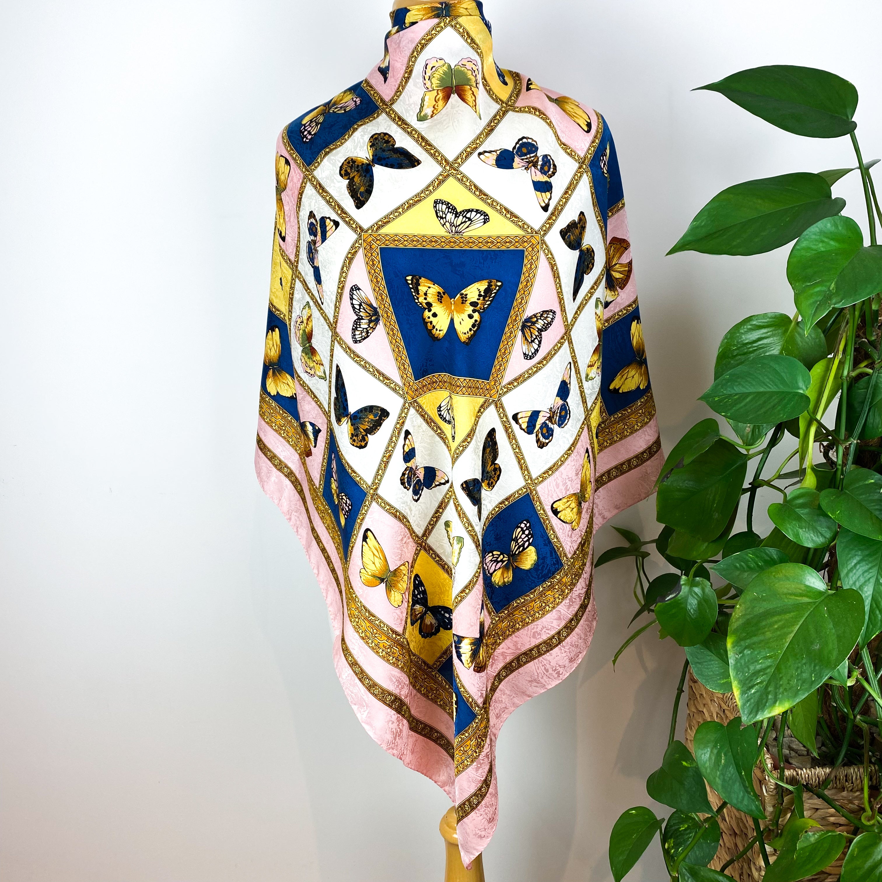 Italian Butterfly Design Silk Scarf