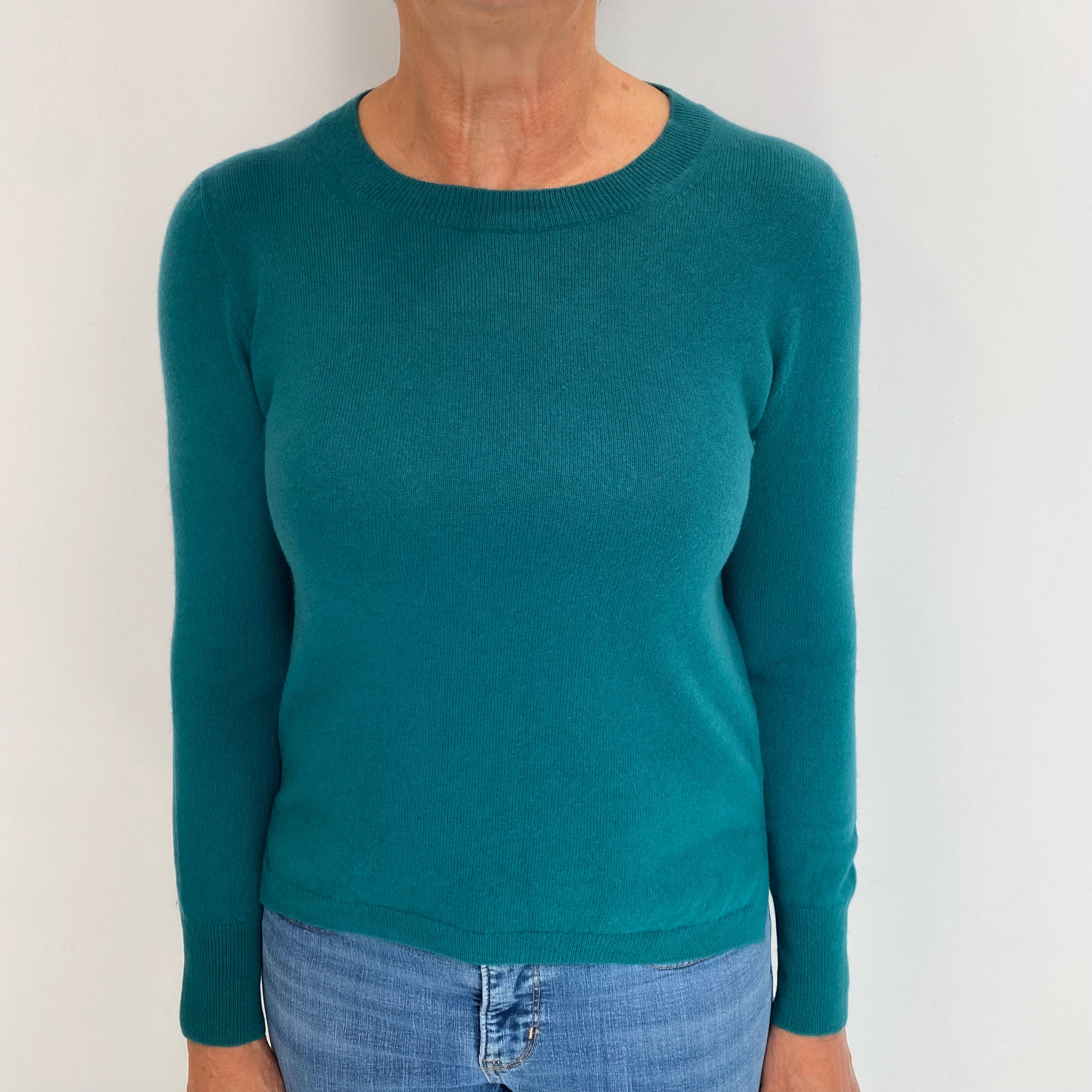 Sea Green Cashmere Crew Neck Jumper Medium