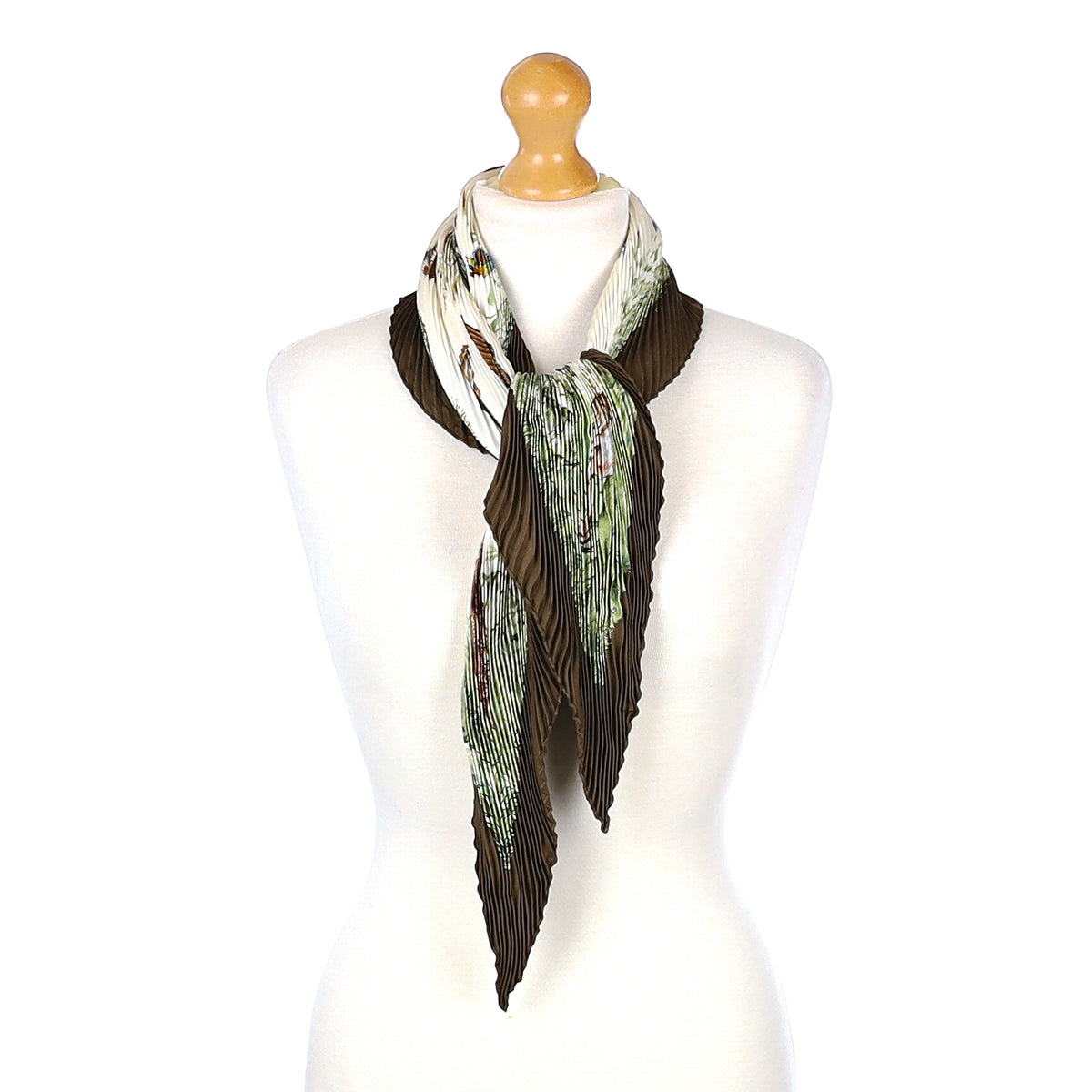 Hermès Halte en Camargue Plissé Silk Scarf