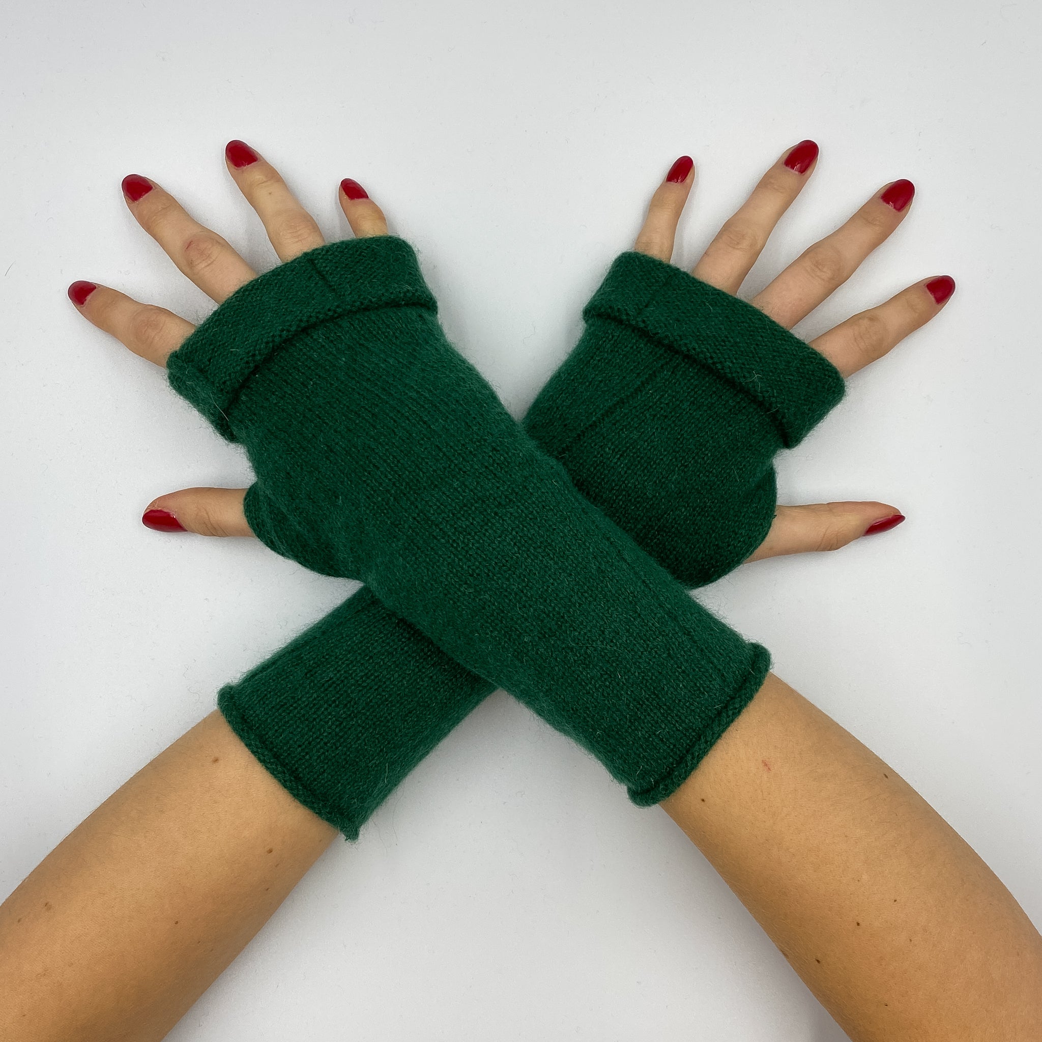 Forest Green Fingerless Gloves