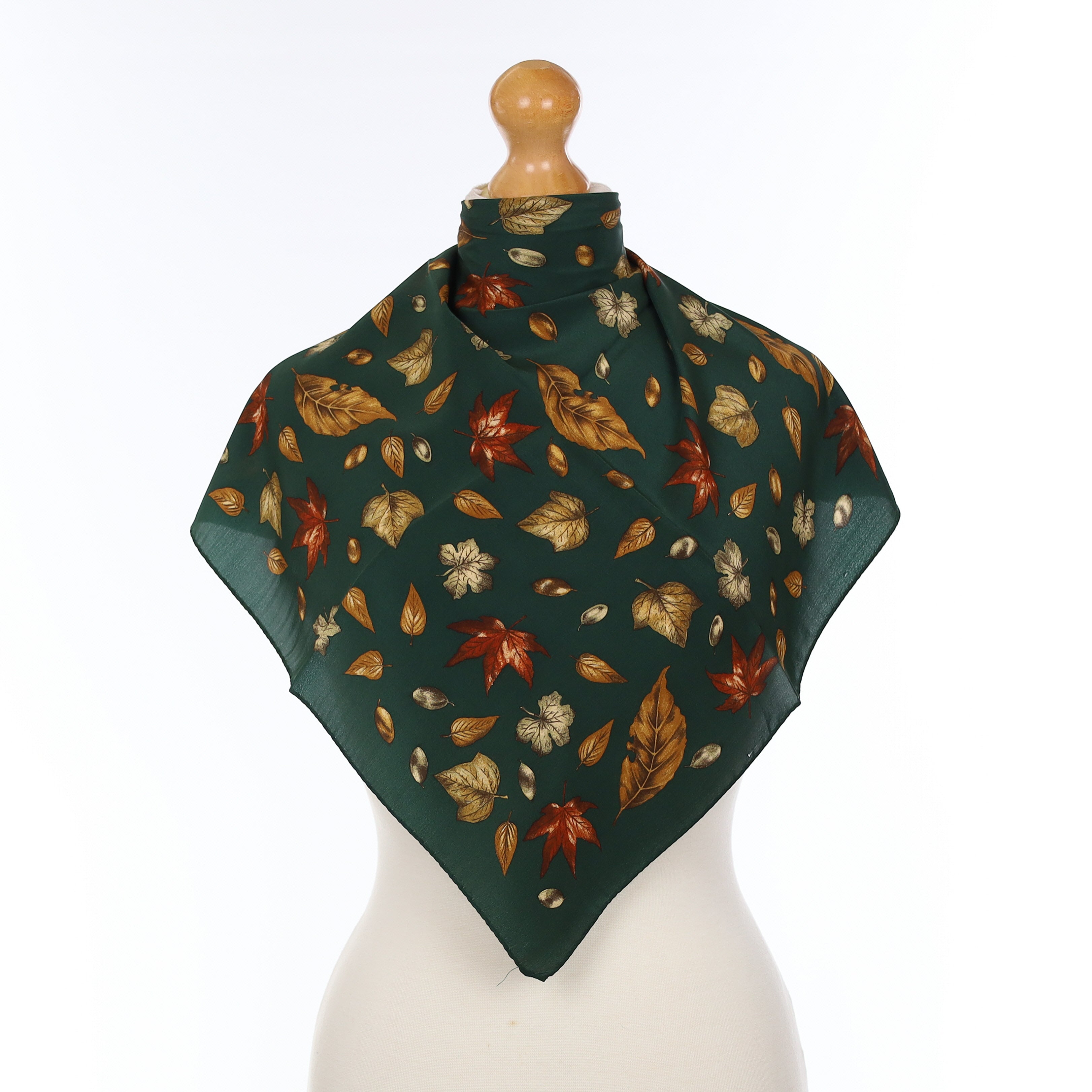 Brand New Autumnal Leaf Pattern Silk Scarf