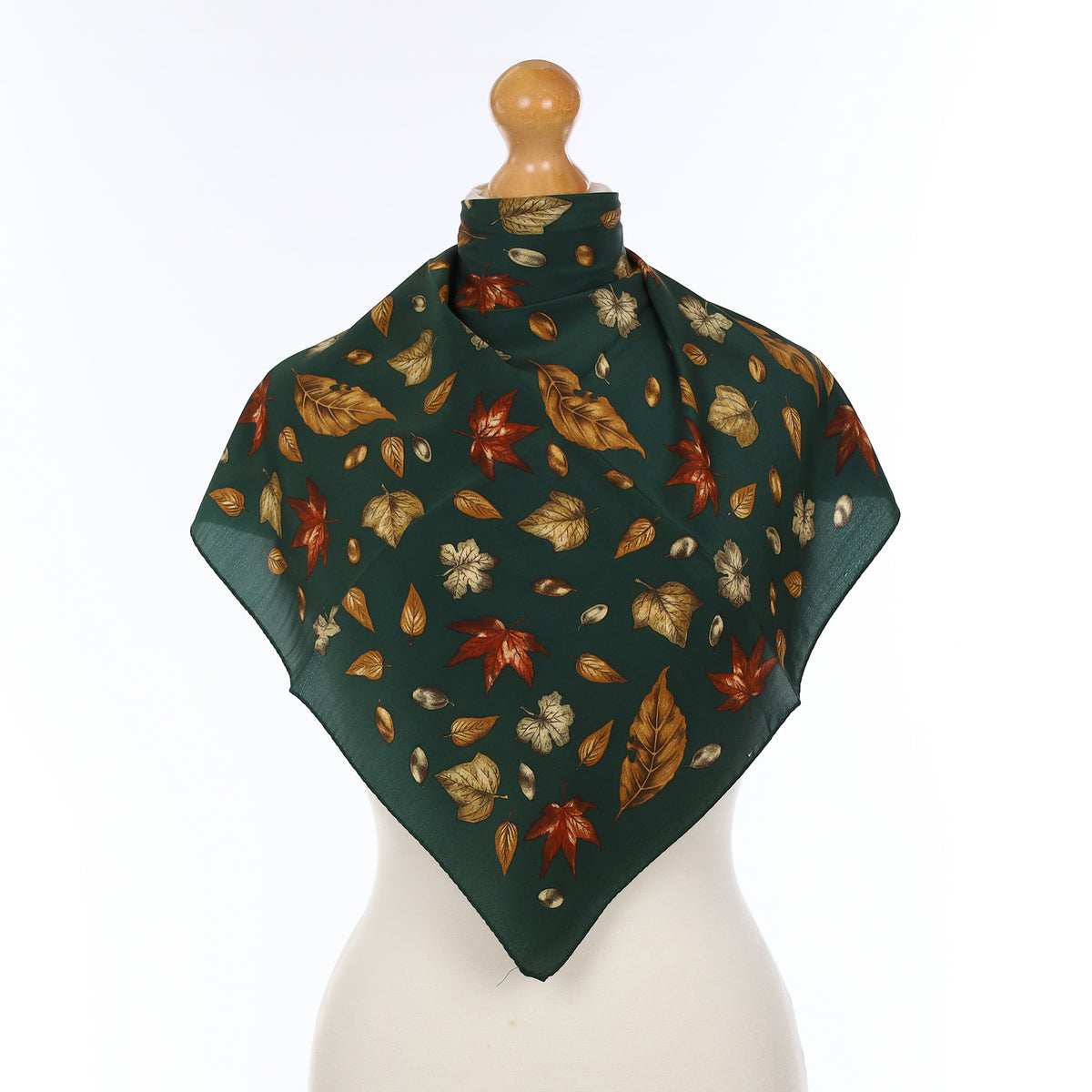 Brand New Autumnal Leaf Pattern Silk Scarf