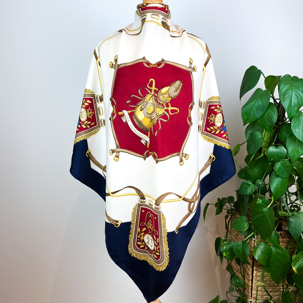 Large French Vintage Designer Silk Scarf