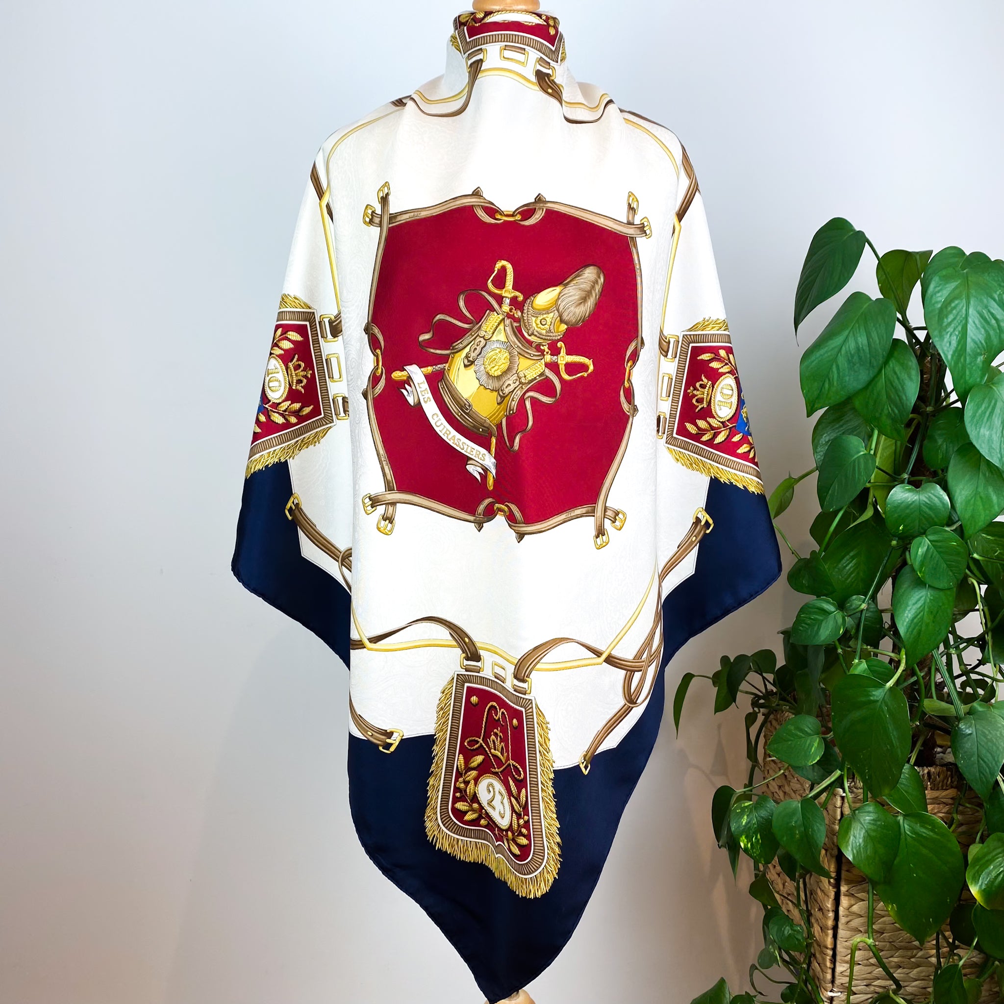Large French Vintage Designer Silk Scarf