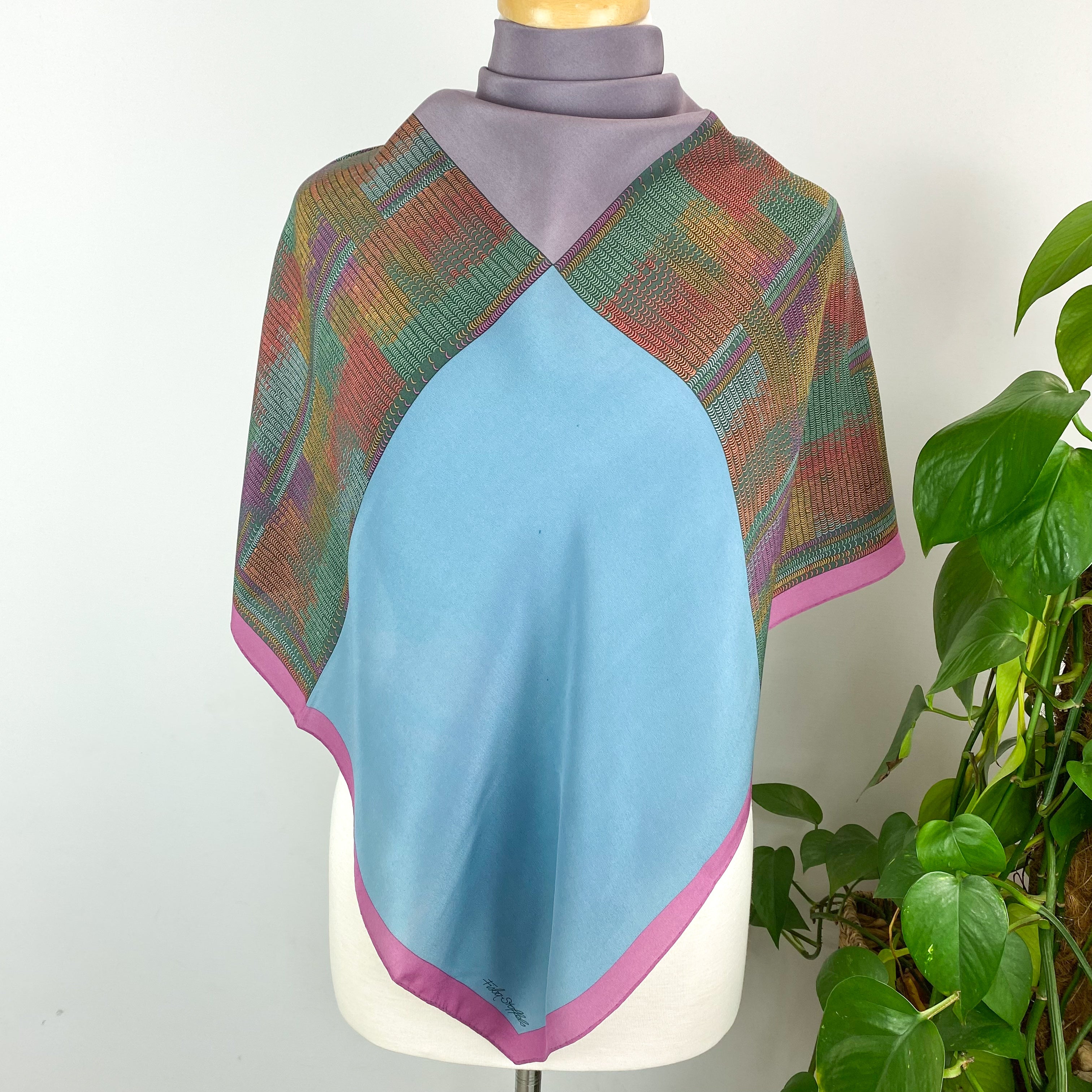 1970s Fisba Stoffles Vintage Silk Scarf