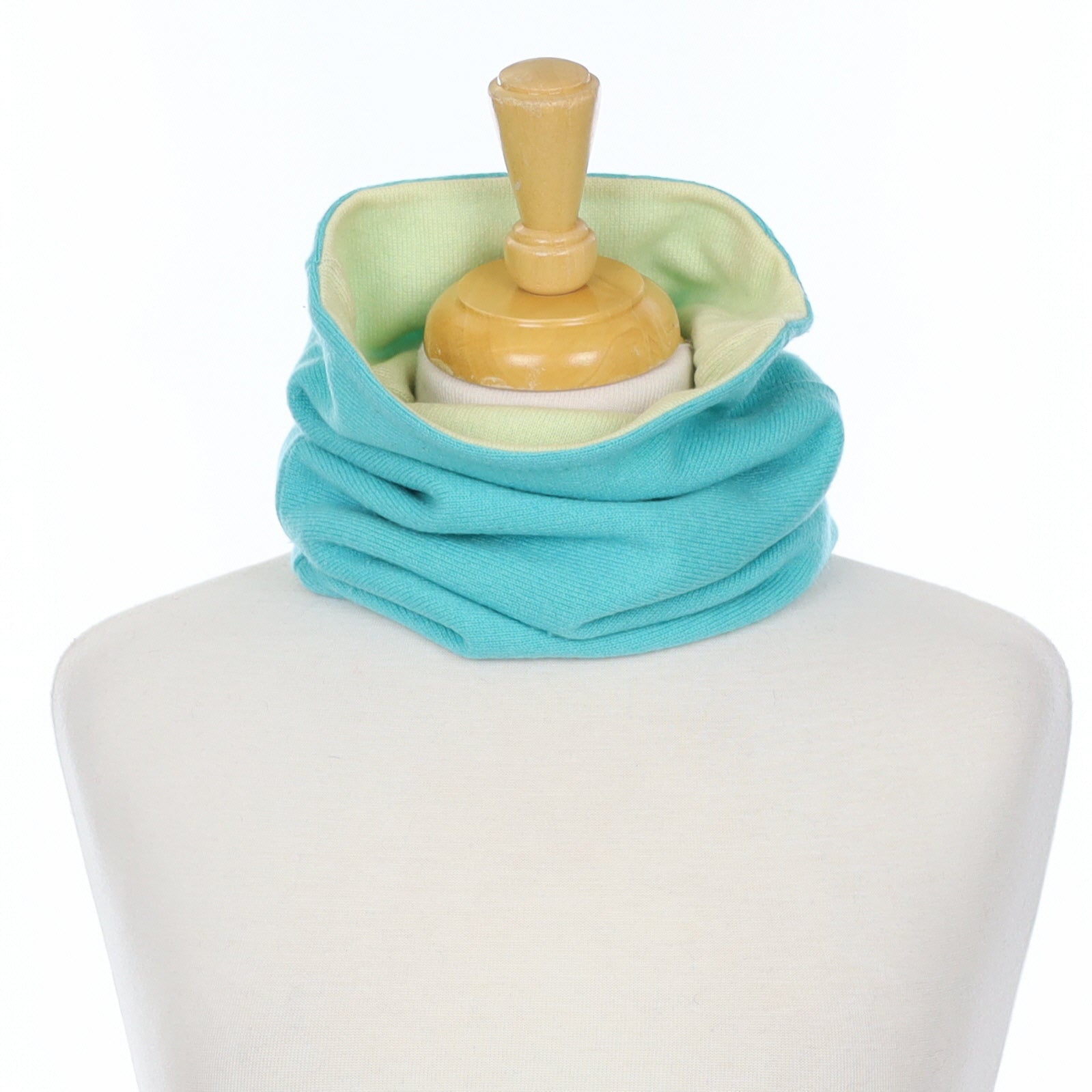 Seafoam and Lime Green Luxury Double Layered Snood