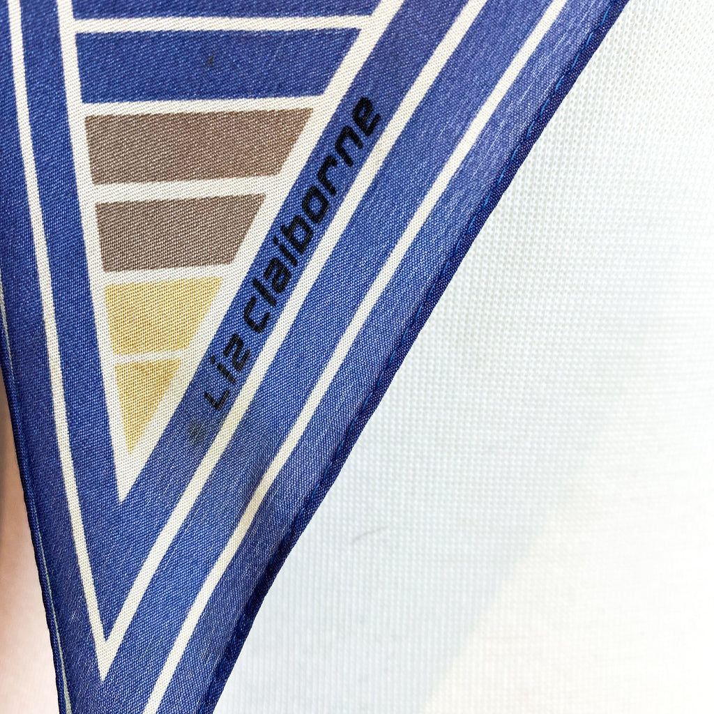 Long Pussy Bow Striped Vintage Silk Scarf