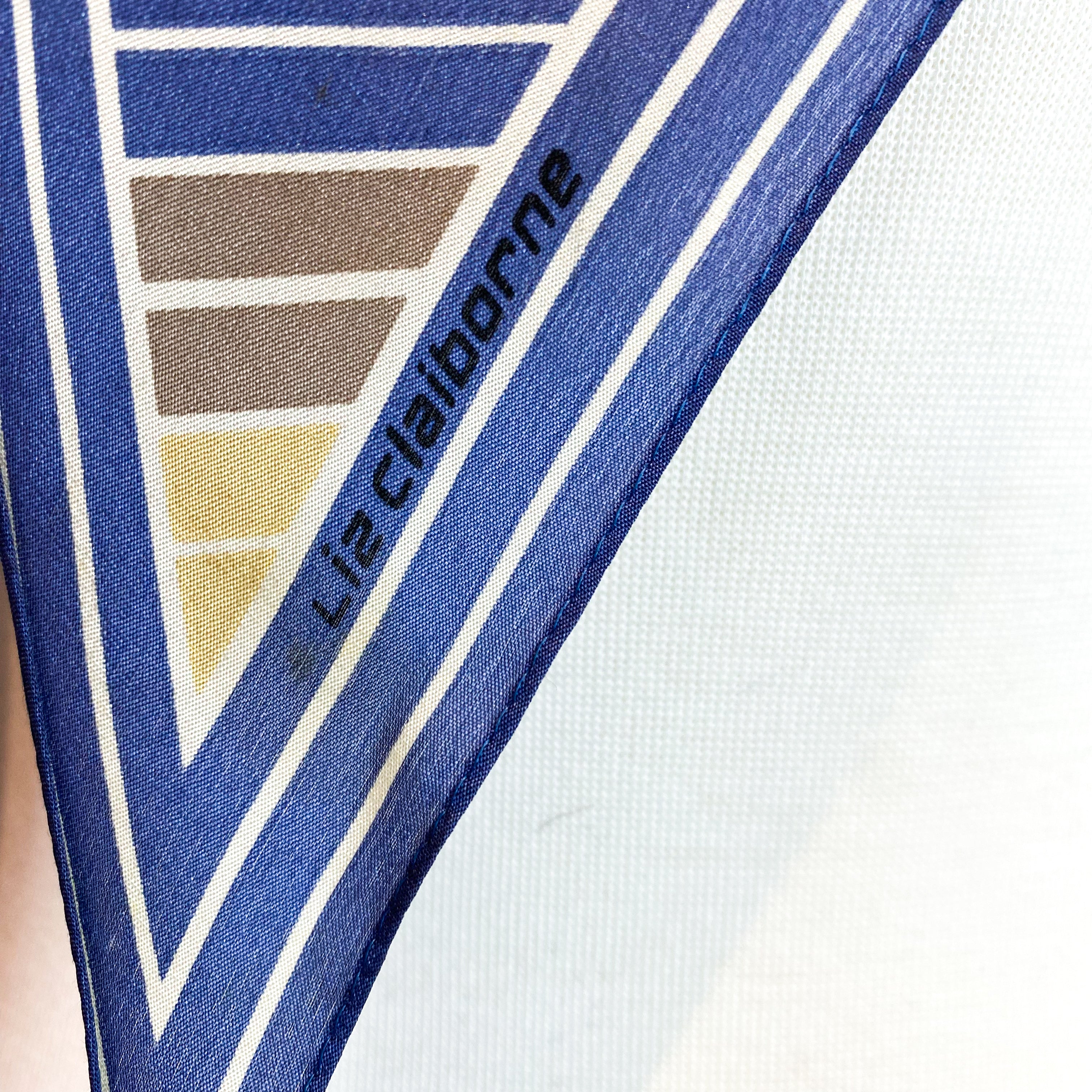 Long Pussy Bow Striped Vintage Silk Scarf