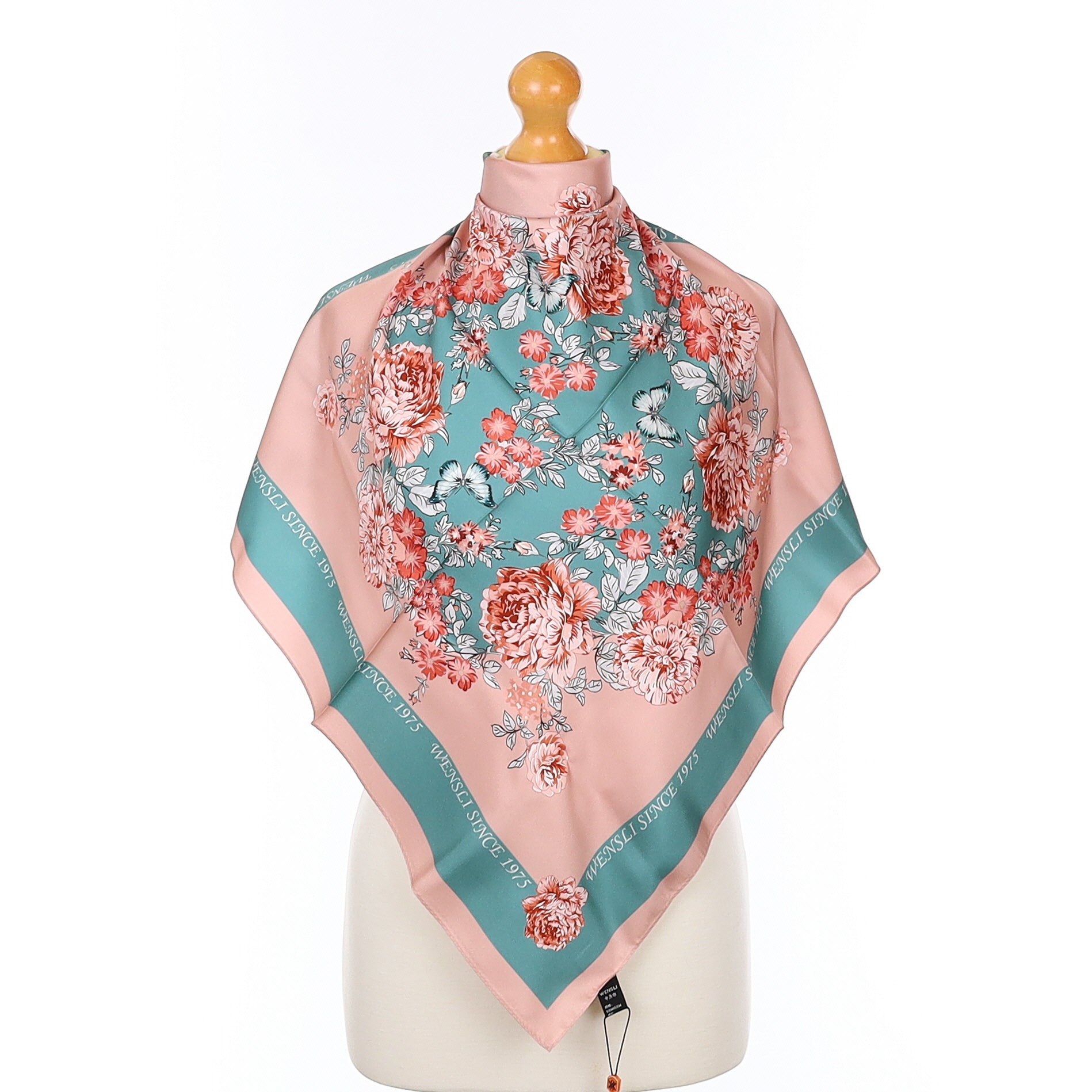 Brand New Boxed Wensli Floral Silk Scarf