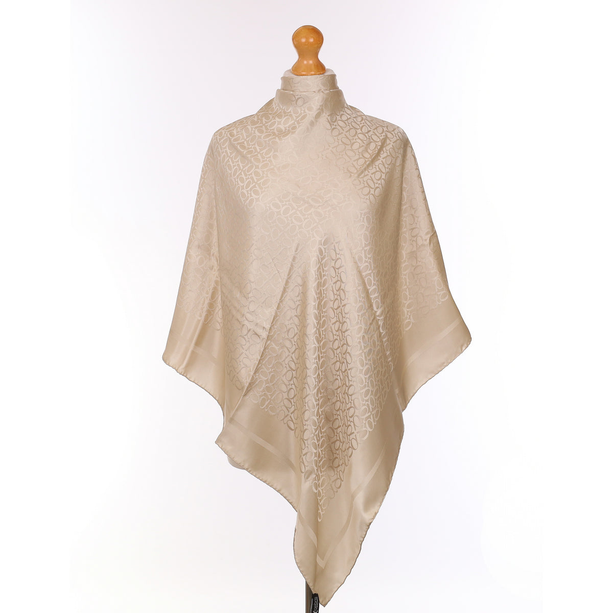 Brand New Champagne ‘a’ Design Silk Scarf