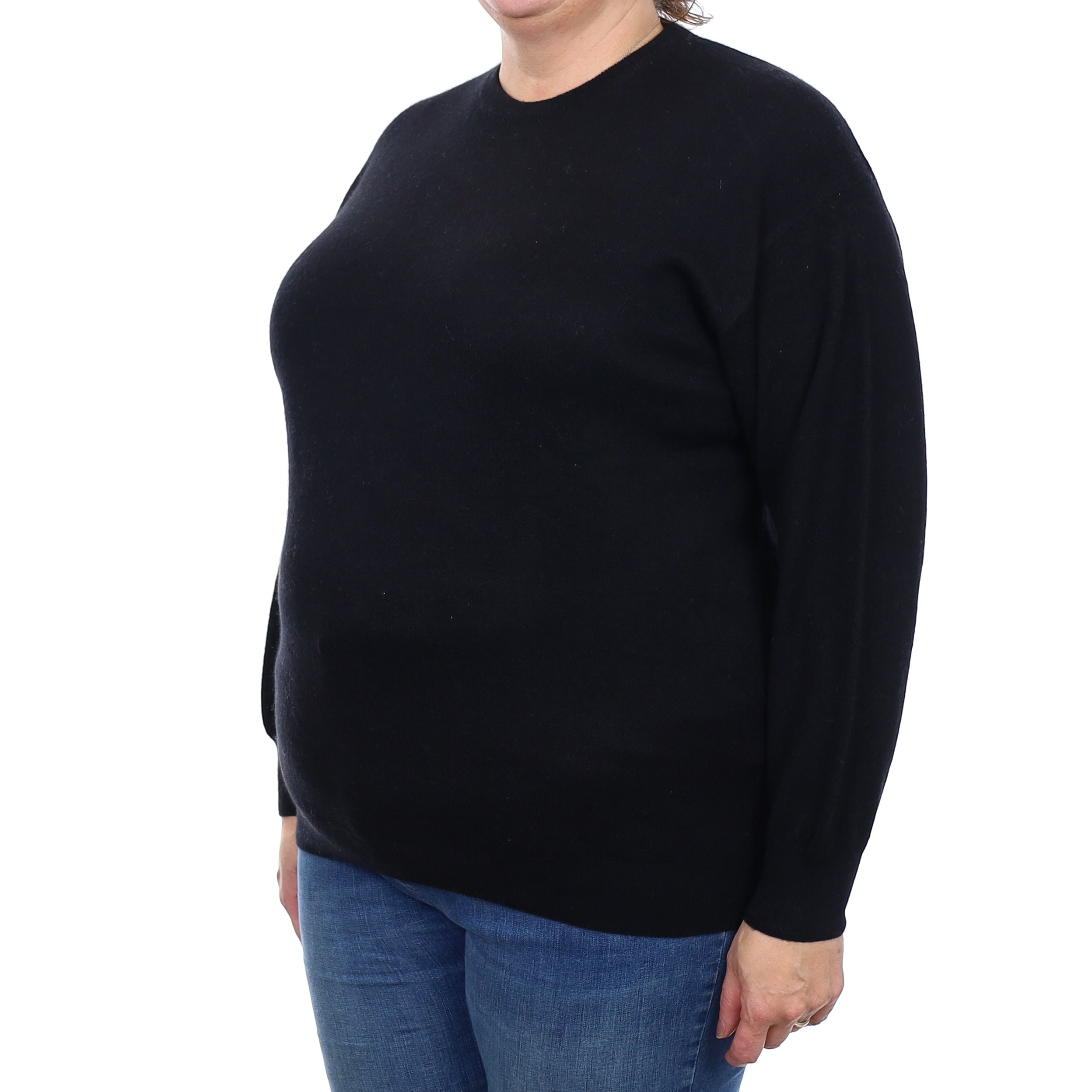 Black Cashmere Crew Neck Jumper Extra Large