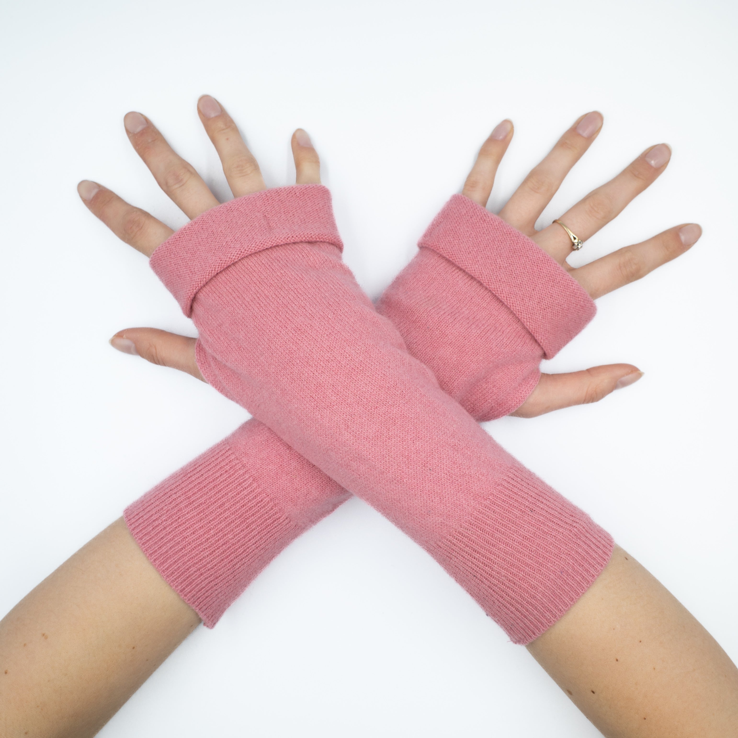 Wineberry Pink Fingerless Gloves