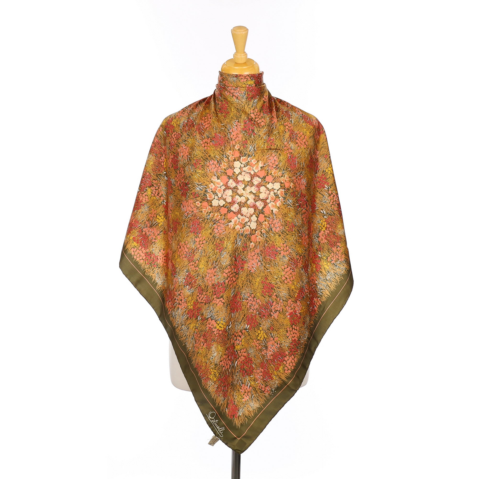 Unworn 70’s Ostinelli Floral Vintage Silk Scarf