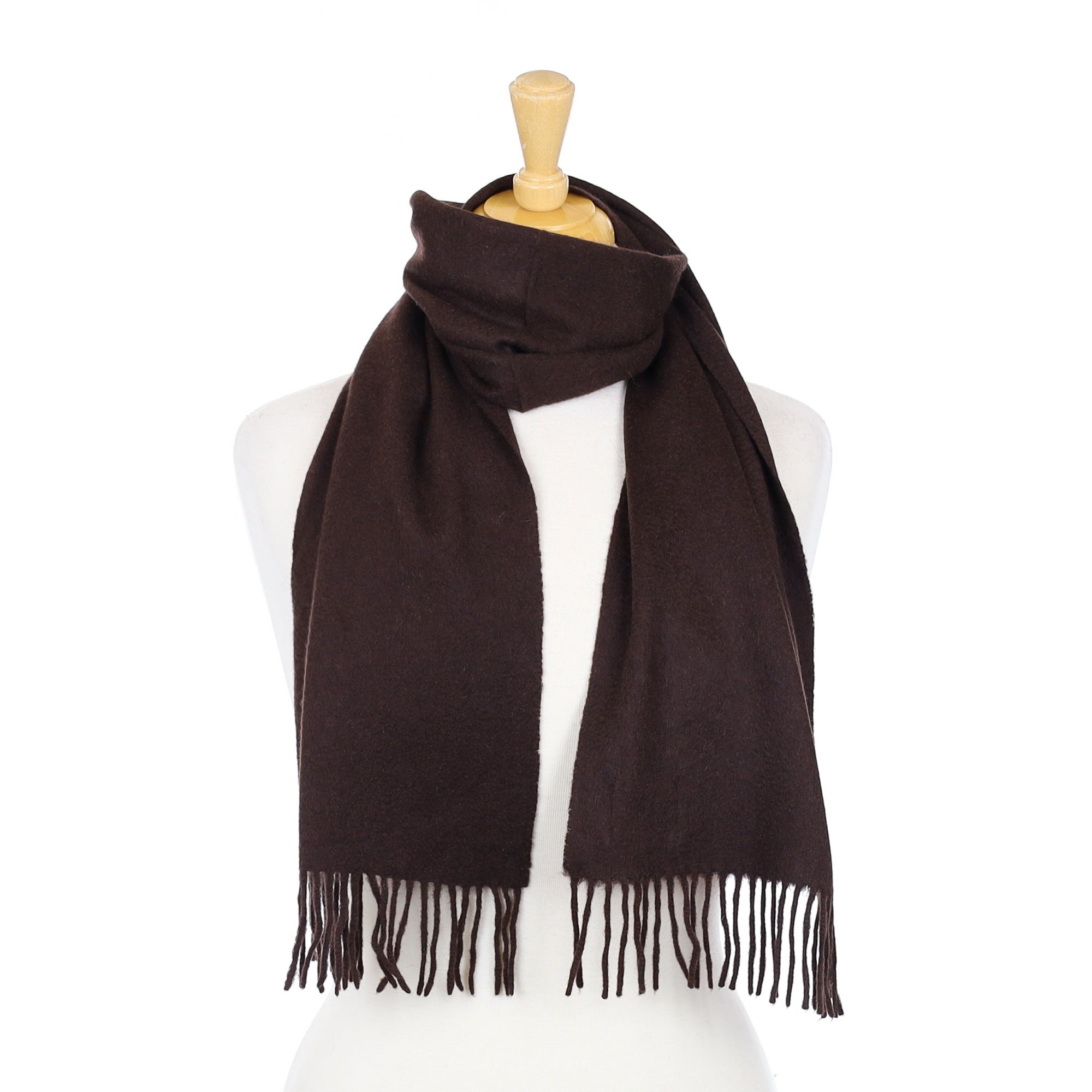 Dark Chocolate Brown Cashmere Woven Scarf