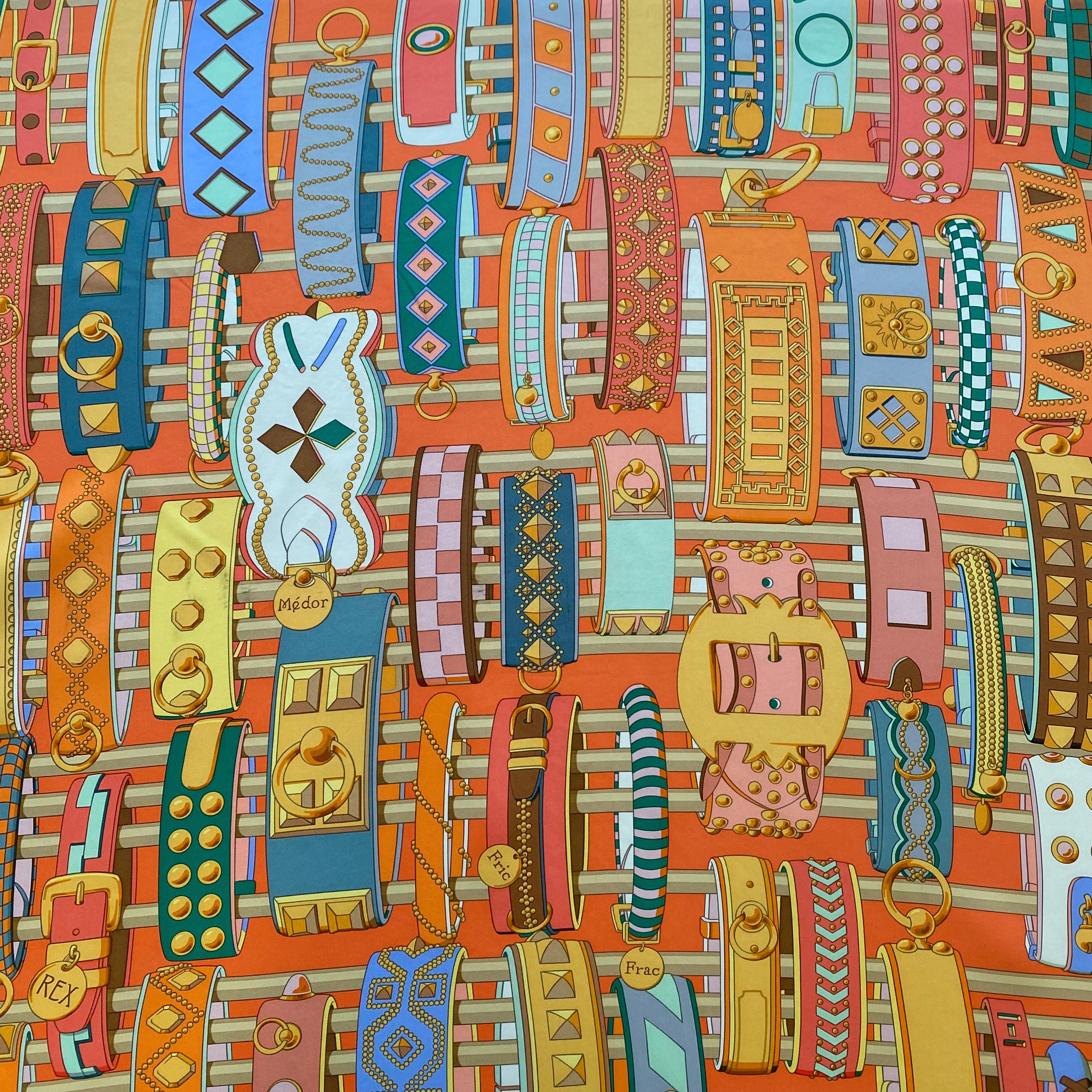 Boxed Hermès Colliers de Chiens Silk Scarf