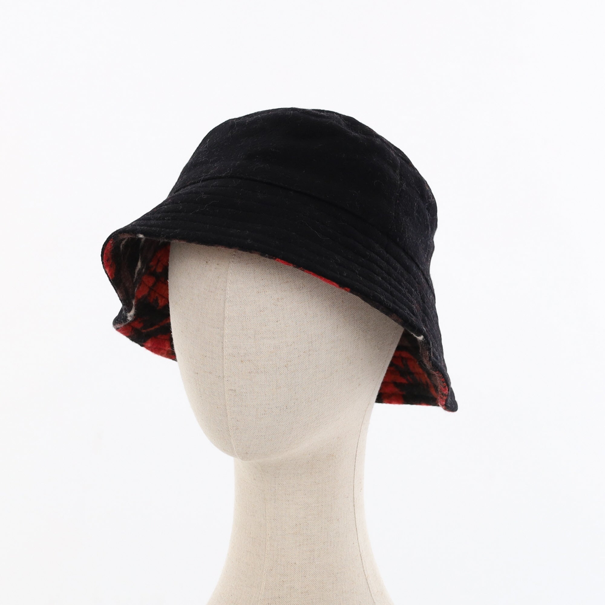 Unisex Russett & Red Floral Reversible Cashmere Bucket Hat Men’s - M Women’s - L