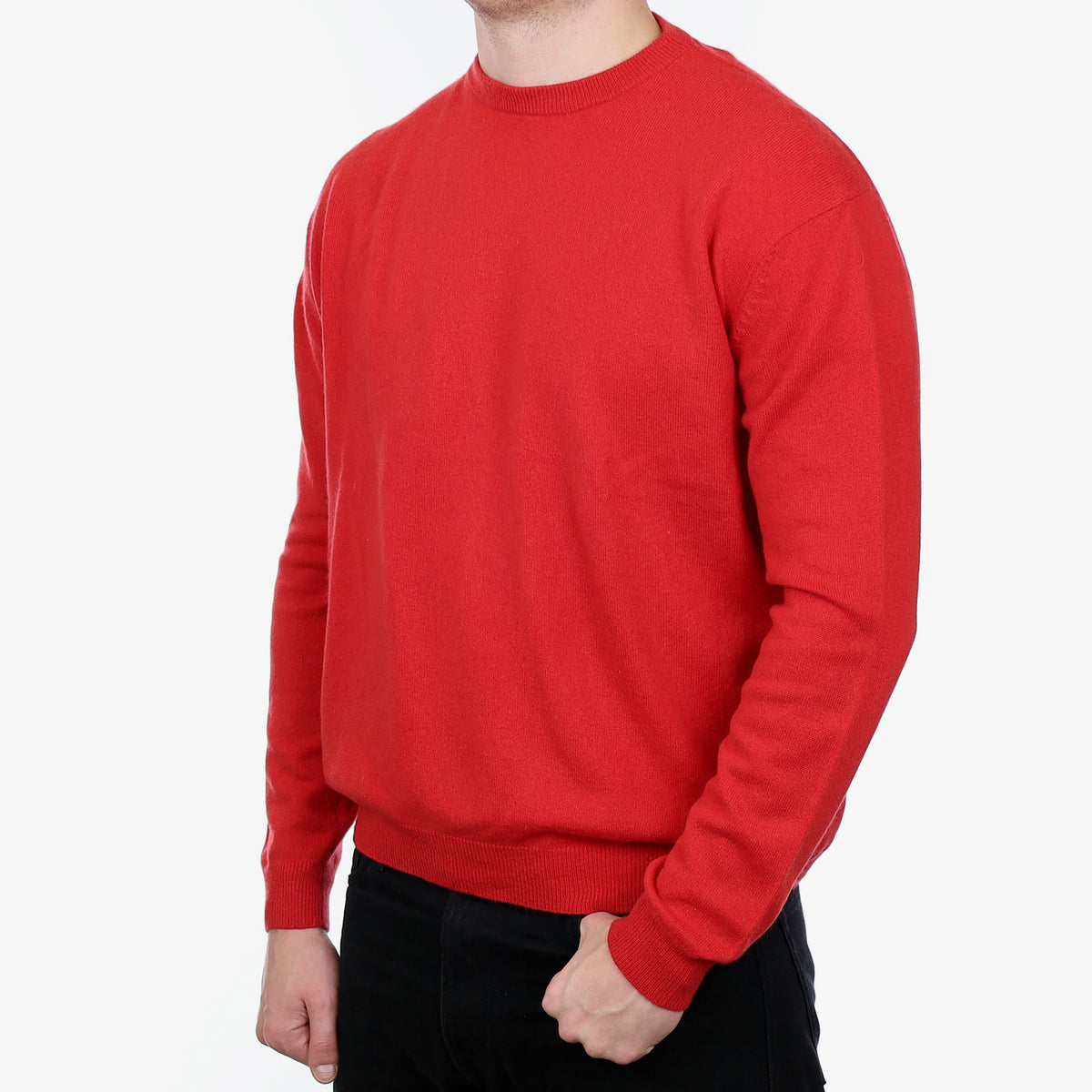 Men’s Scarlet Red Cashmere Crew Neck Jumper XXL