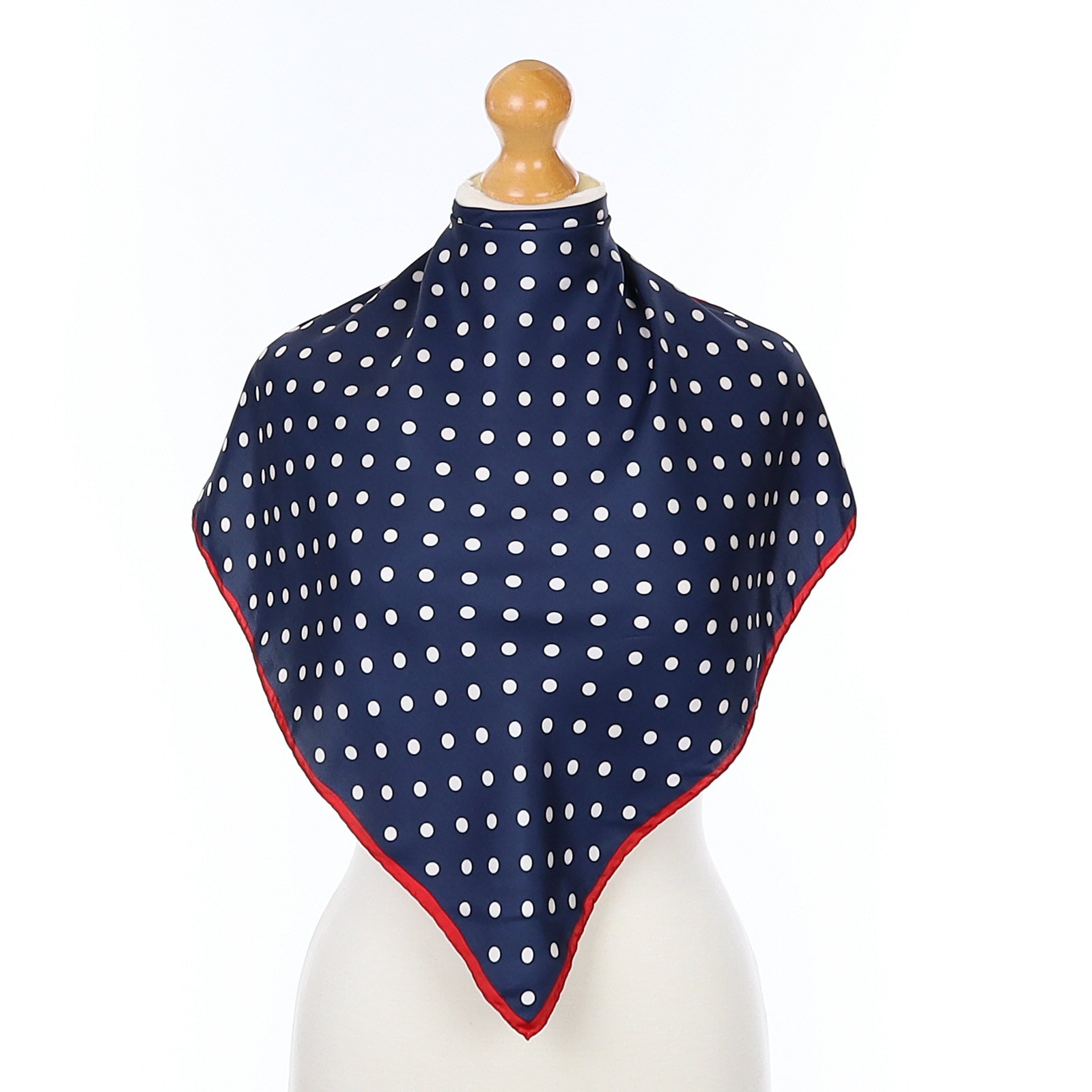 John Lewis Navy and White Spotted Silk Scarf