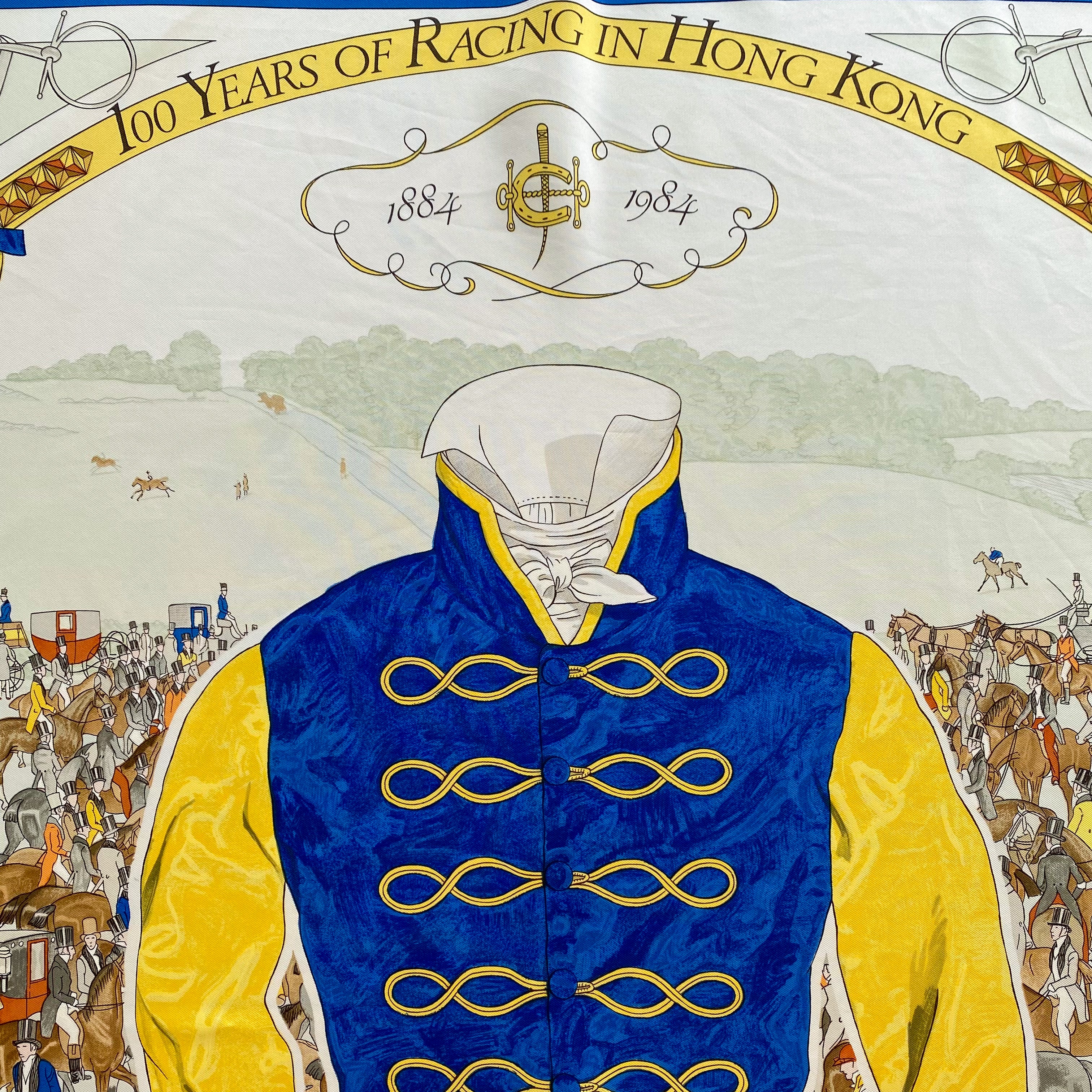 Hermès Special For Royal Jockey Club Hong Kong Silk Scarf