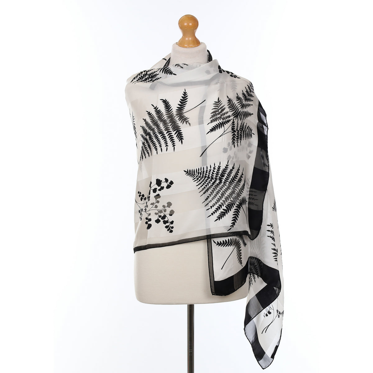 Brand New Jaeger Monochrome Foliage Silk Scarf