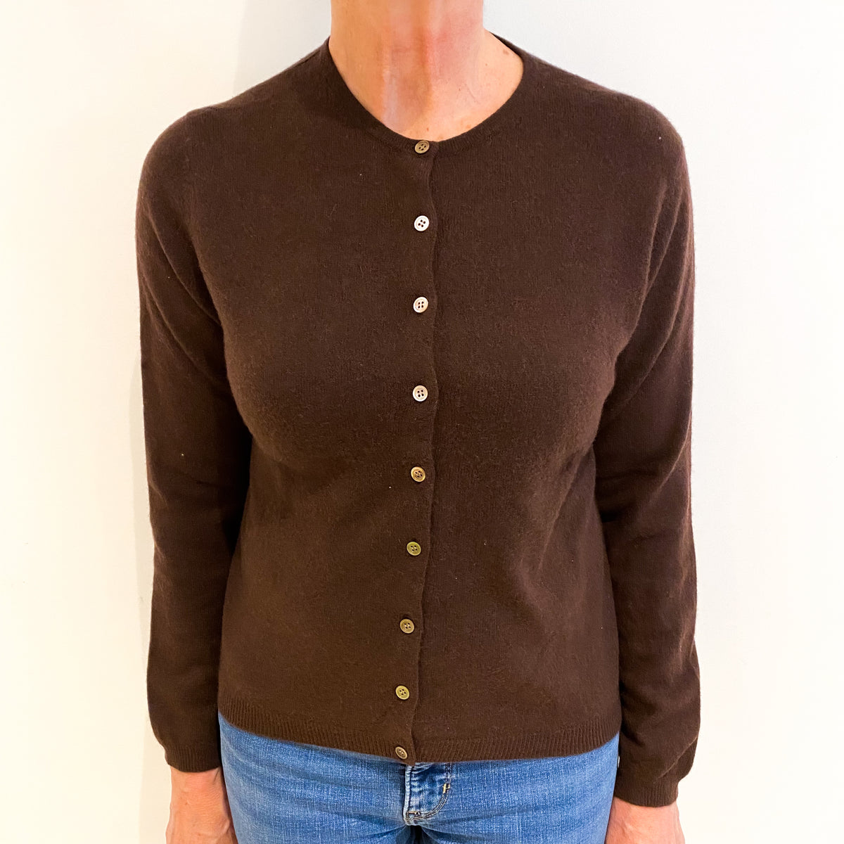 Chocolate Brown Cashmere Cardigan Medium