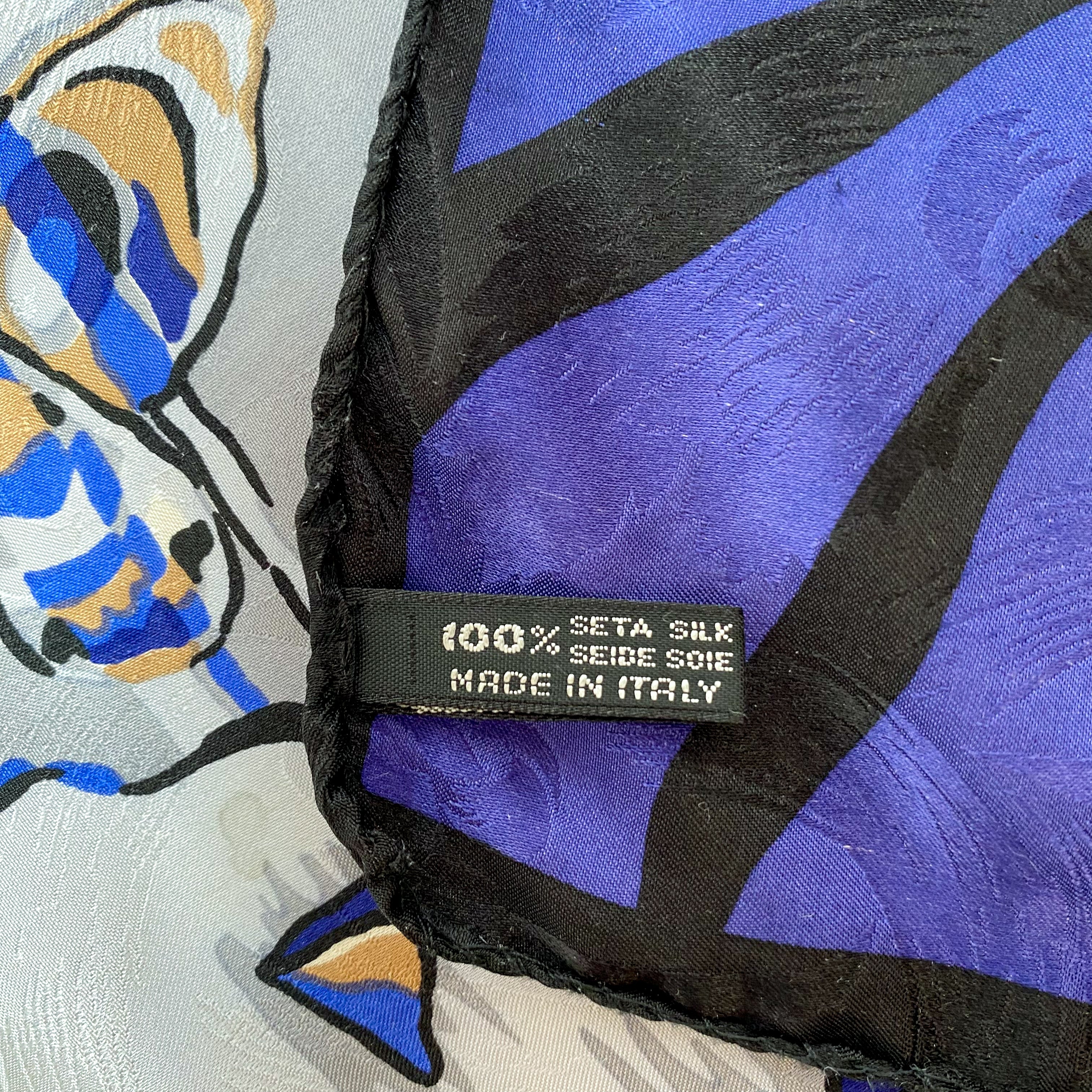Large Italian Abstract Silk Scarf