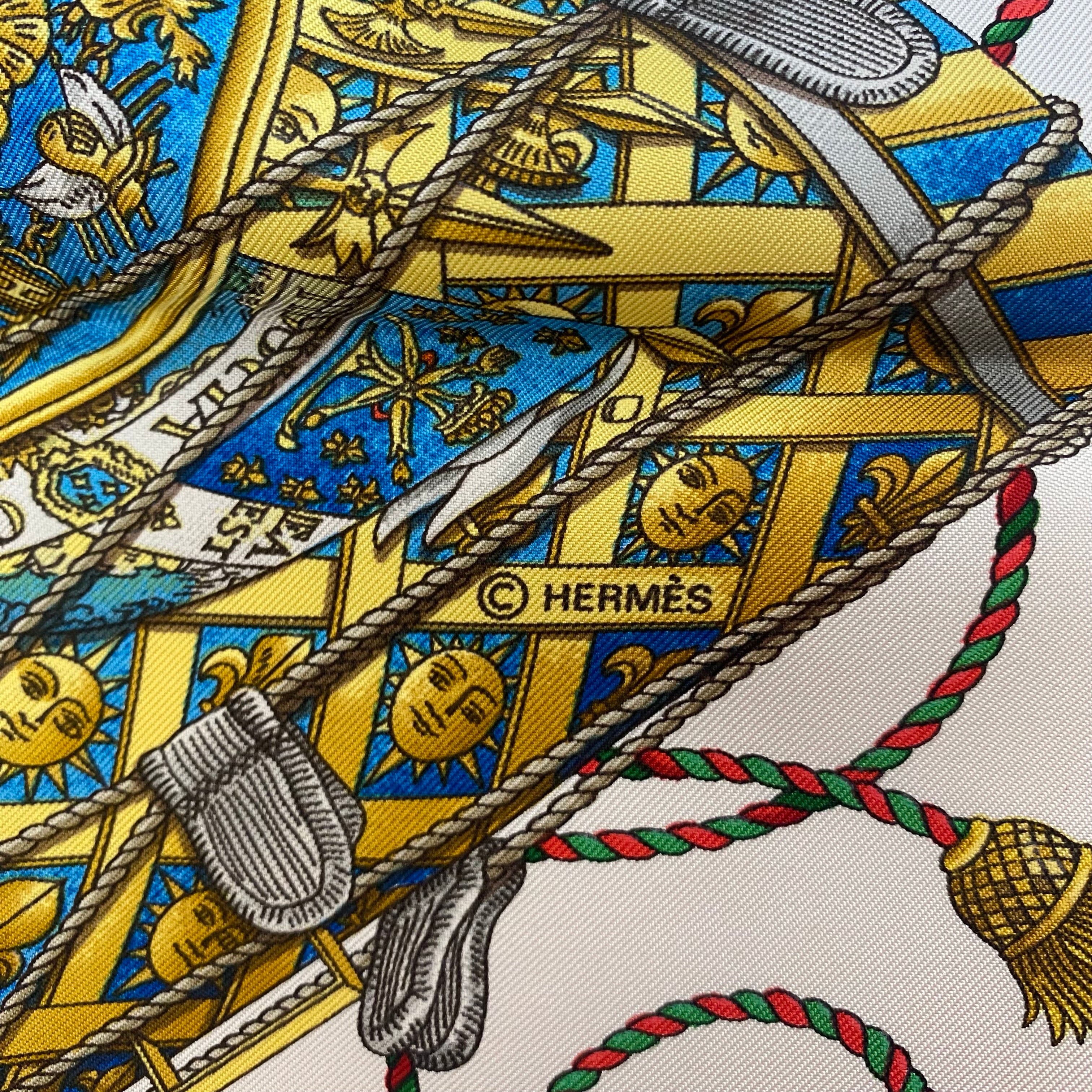 Hermès Les Tambours Silk Scarf