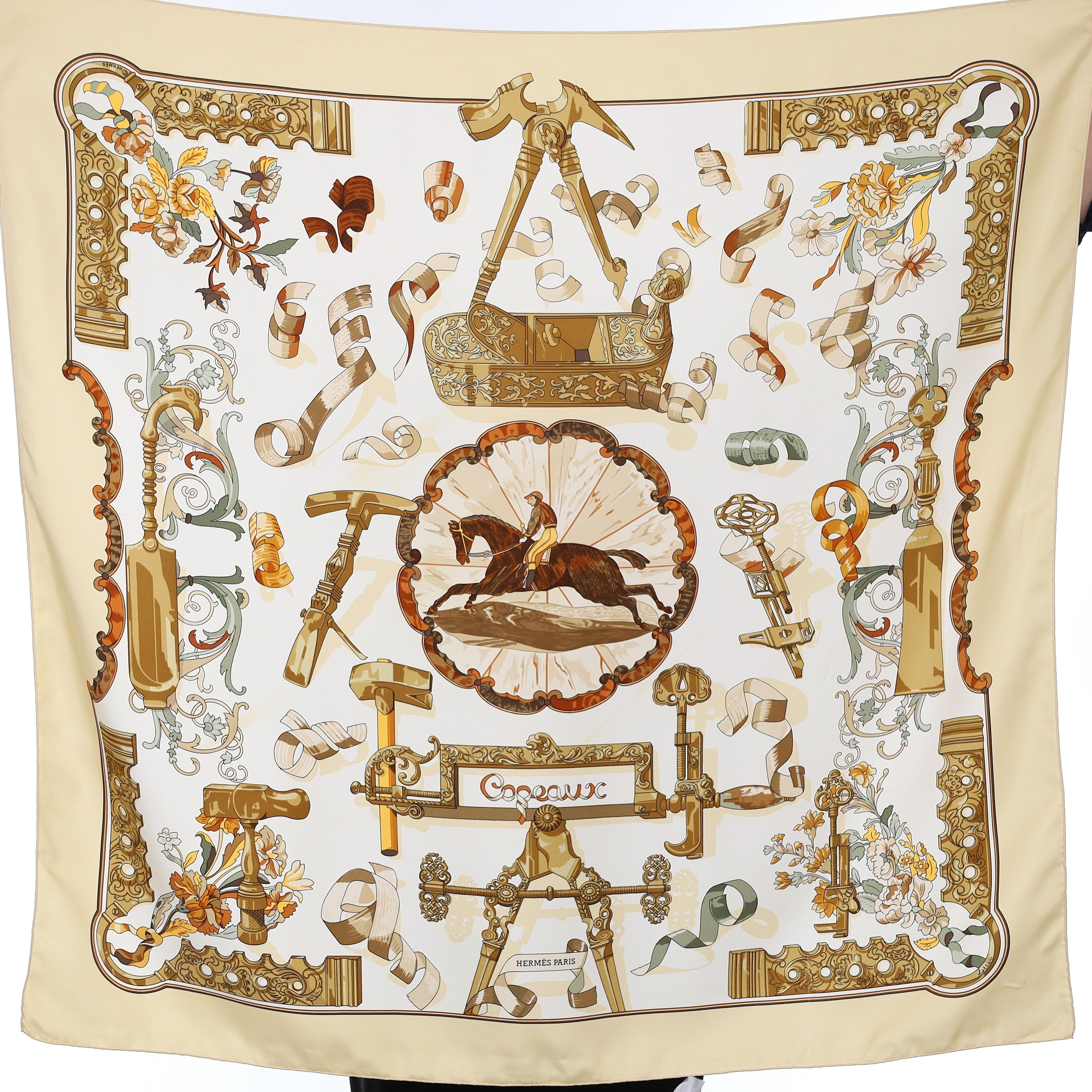 Hermès Copeaux Vintage Silk Scarf