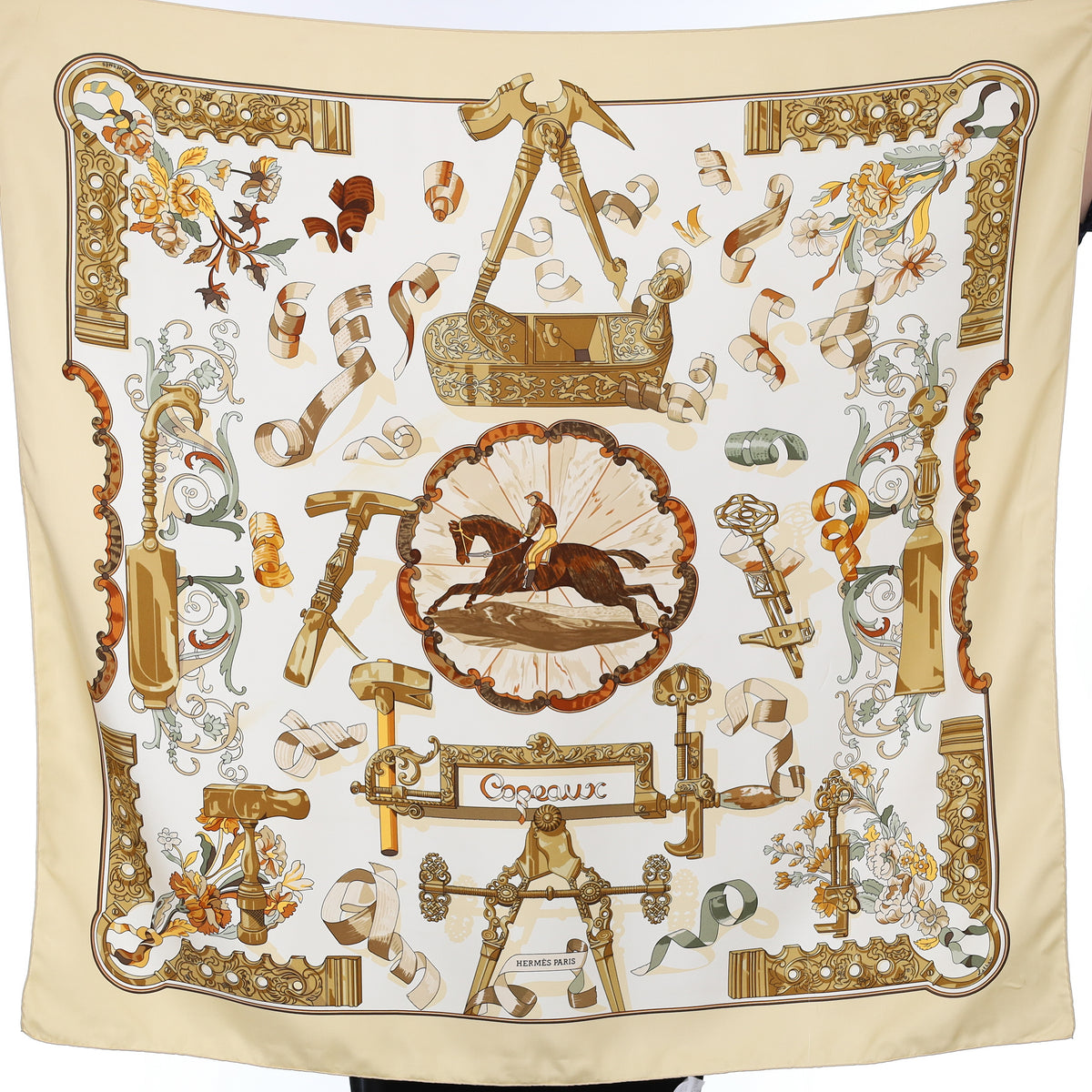 Hermès Copeaux Vintage Silk Scarf