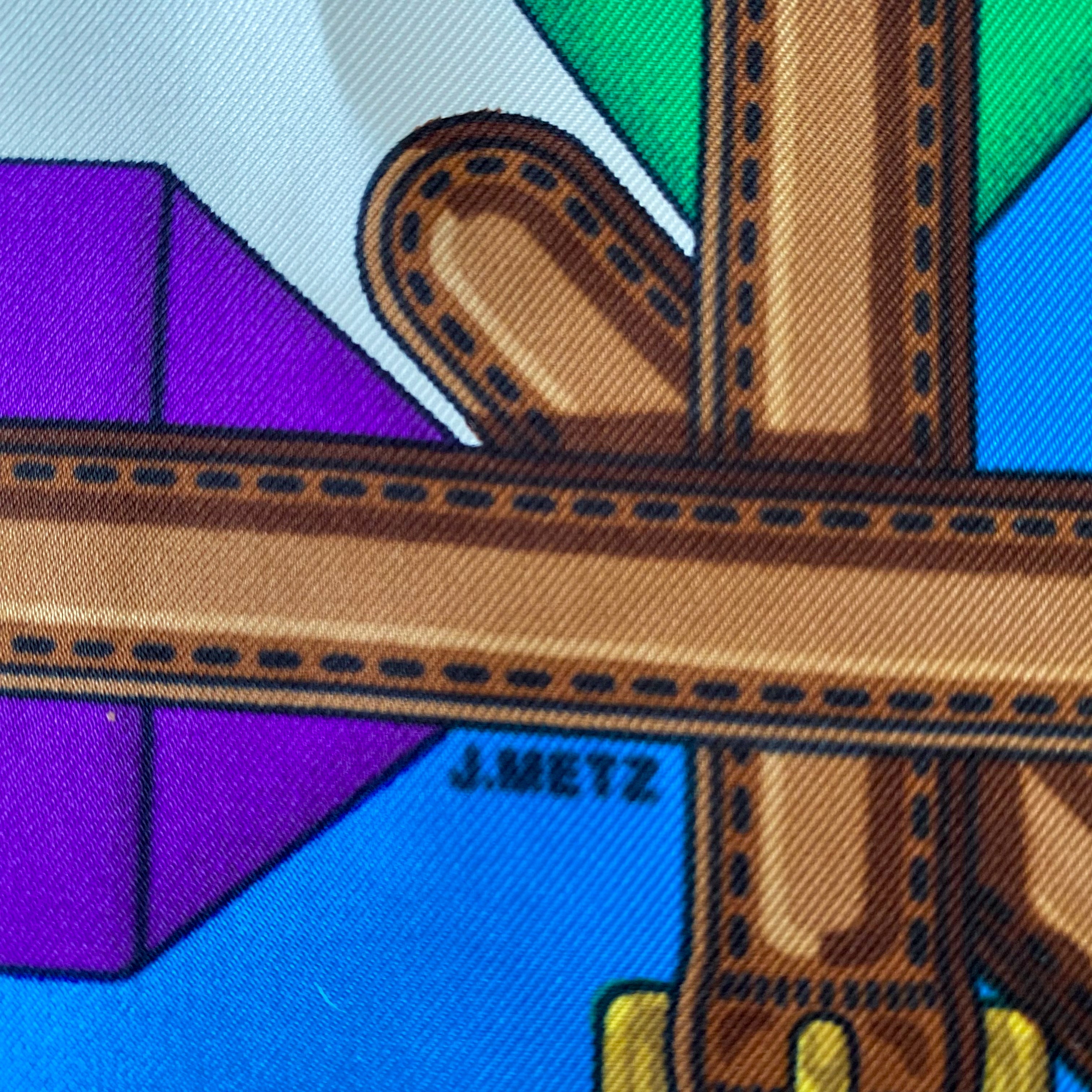 Boxed Hermès Sangles Silk Scarf