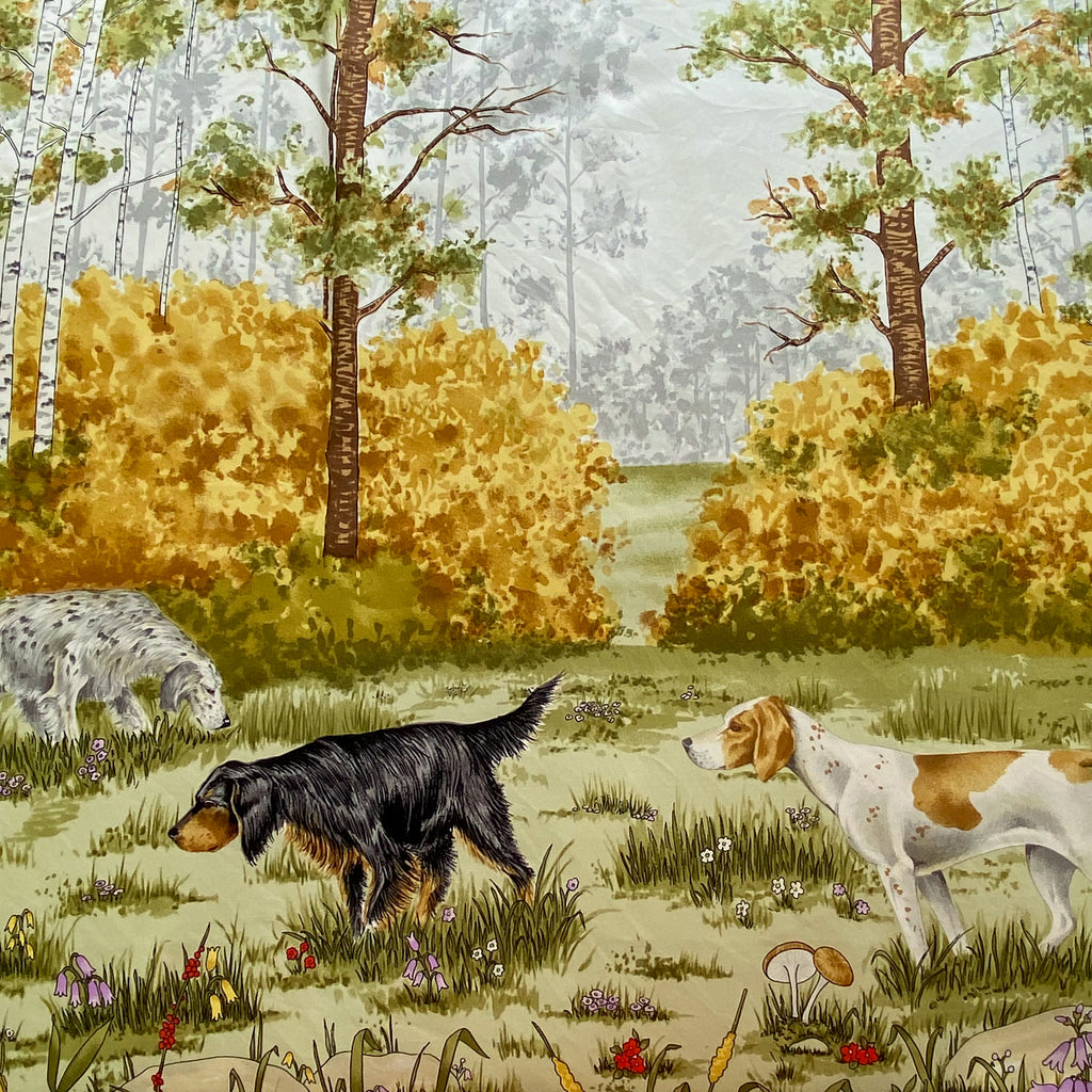 Bayron Dogs in Woodland Vintage Silk Scarf
