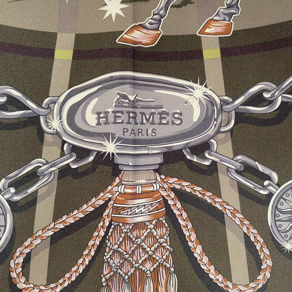 Hermès Cest La Fête Double Sided Silk Scarf Grail