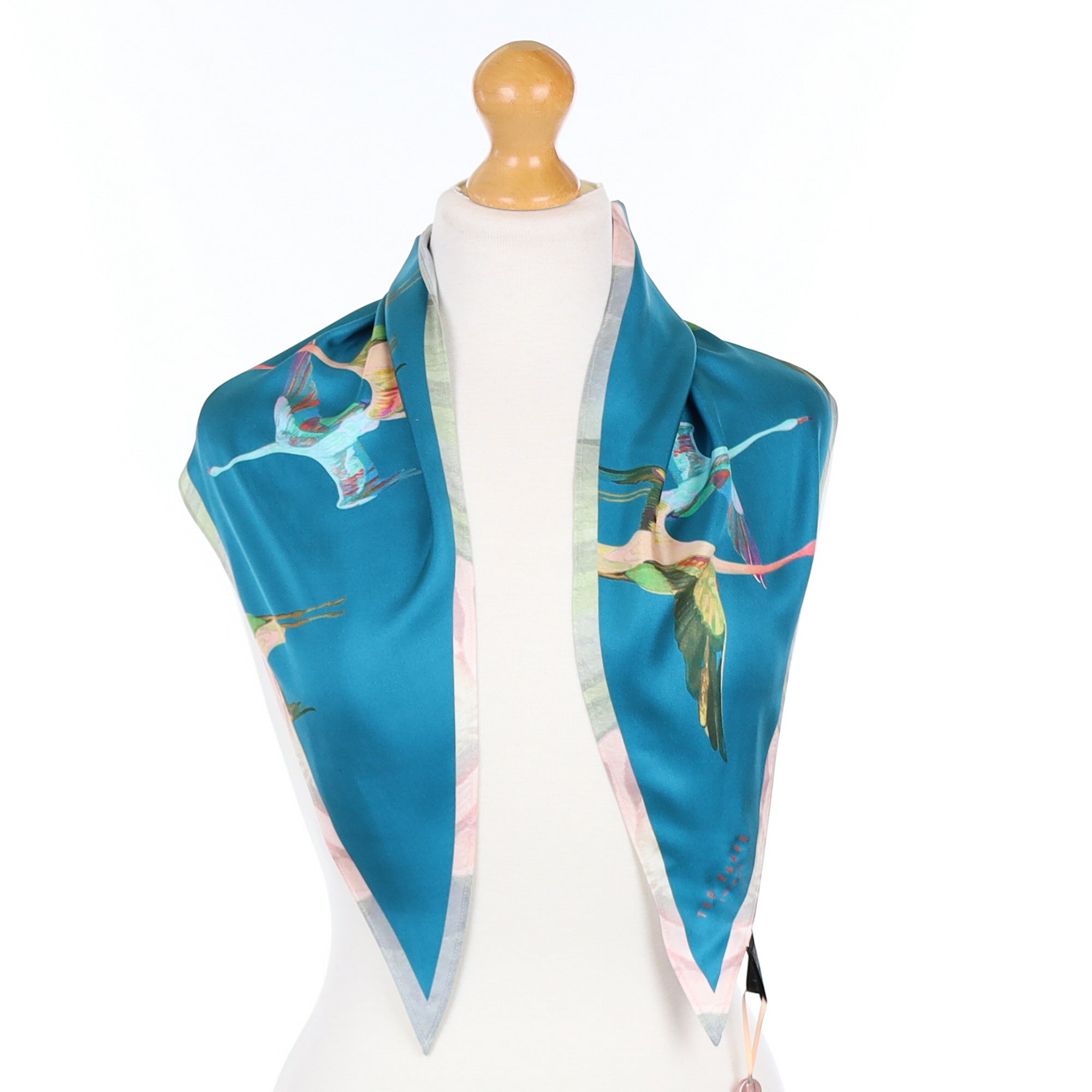 Brand New Ted Baker Teal Silk Scarf