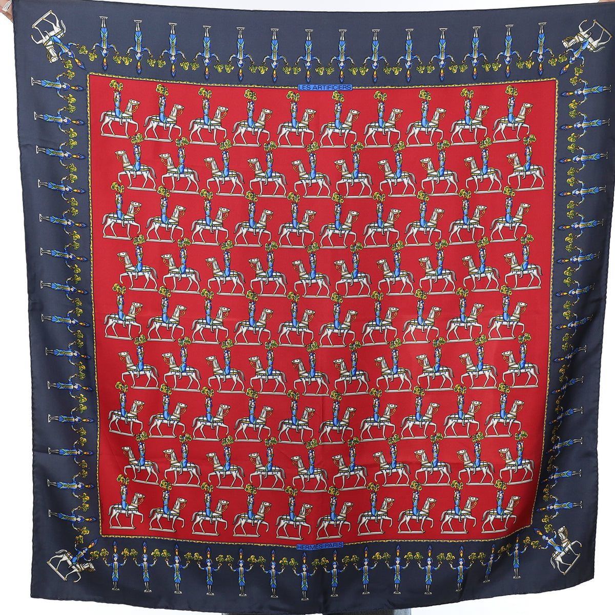 Hermès Les Artificiers Silk Scarf