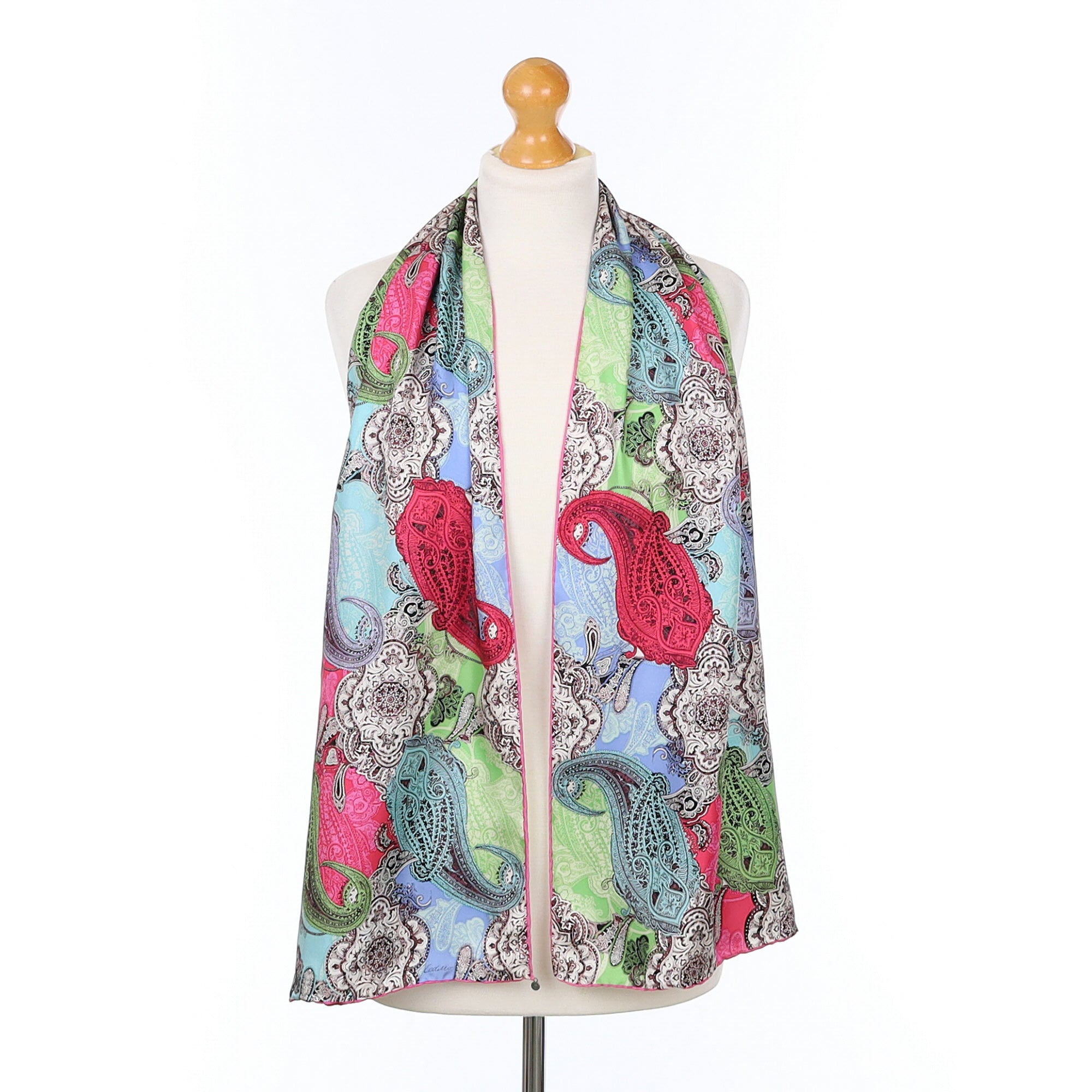 Codello Colourful Paisley Long Silk Scarf