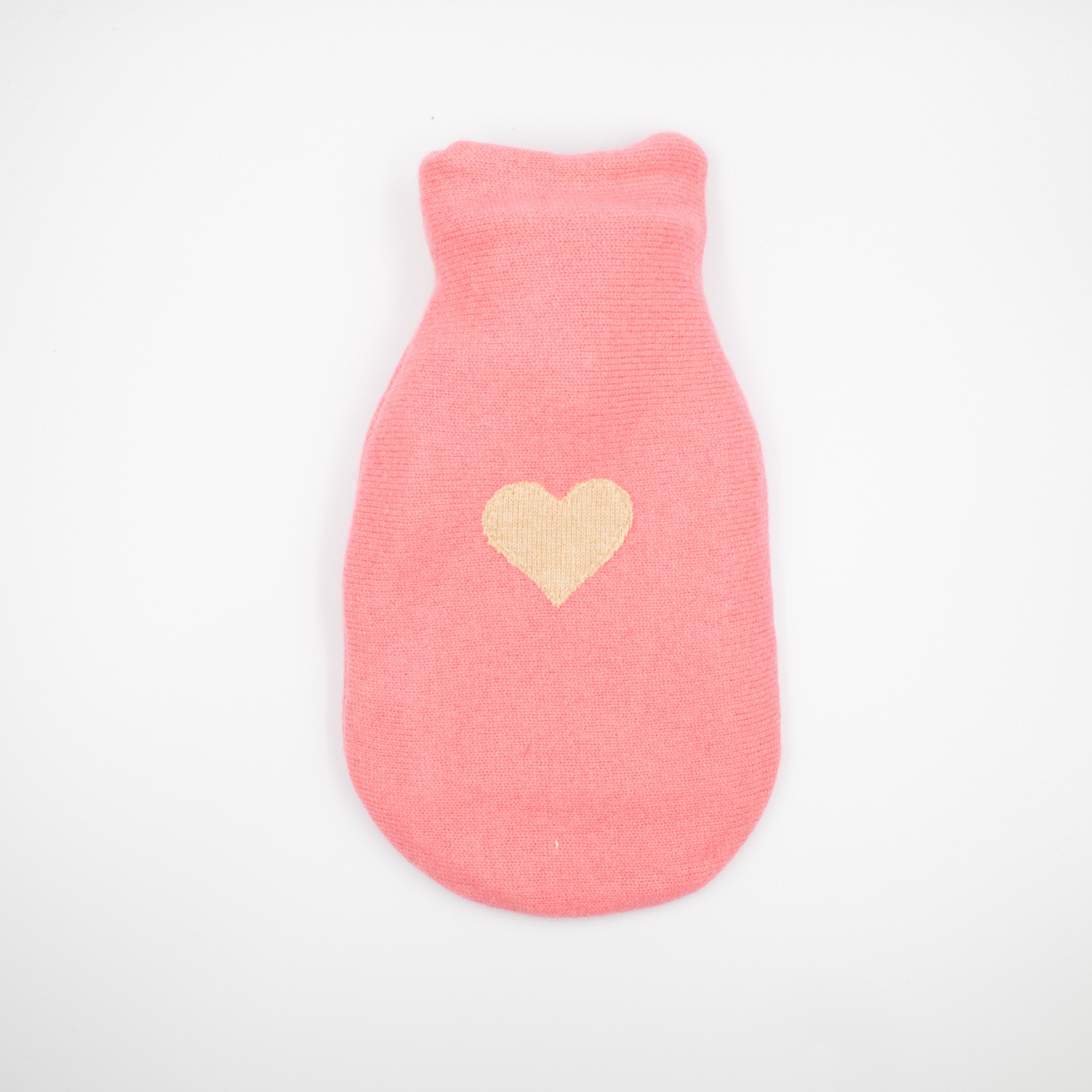 Bright Coral Pink Cashmere Small Hot Water Bottle