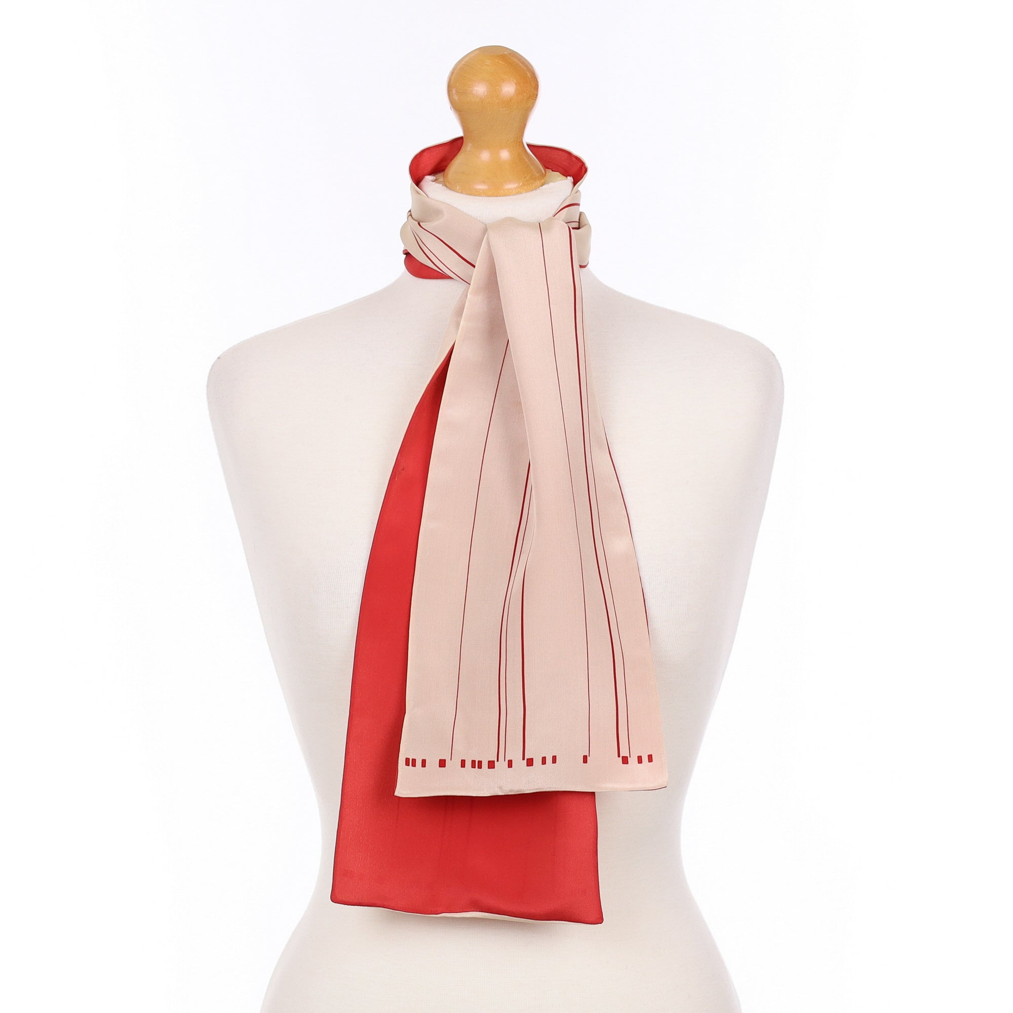 Double Layered Striped Silk Scarf